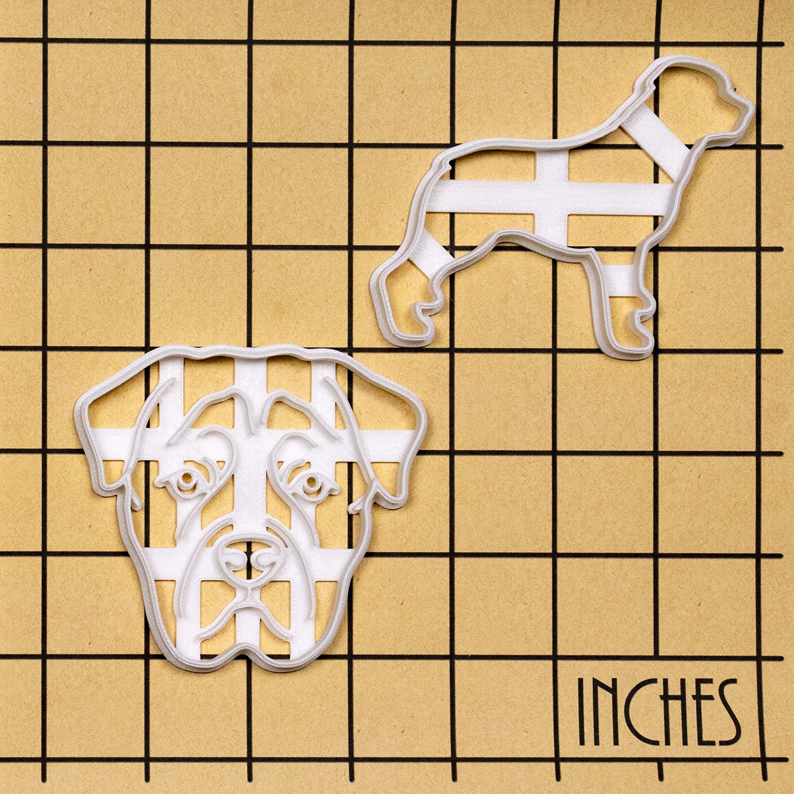 Set Of 2 Rottweiler Cookie Cutters (Designs: Face And Body), 2 Pieces - Bakerlogy