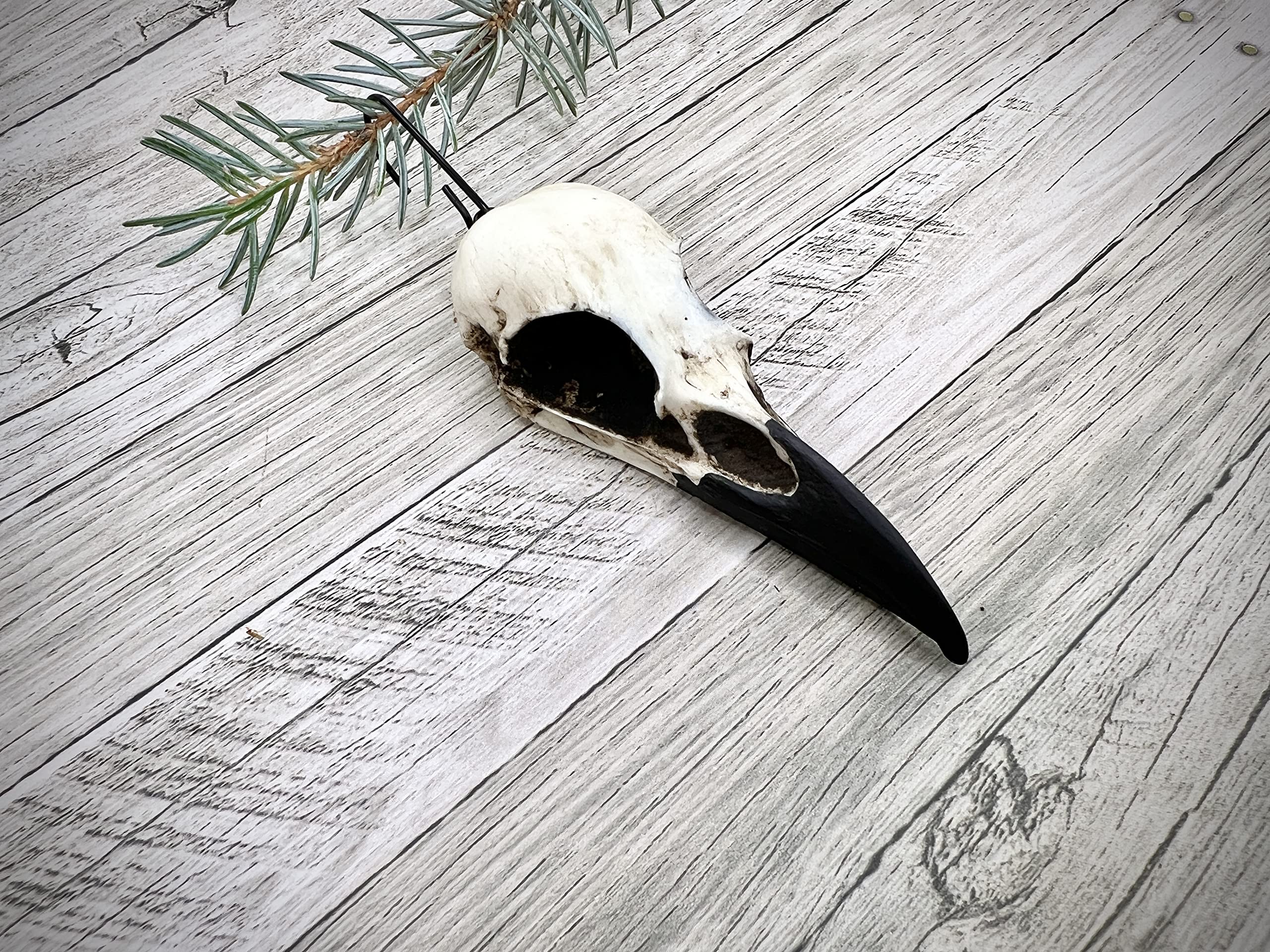 Gothic Raven Skull Christmas Tree Ornament, Gifts for Goths, Yule Pagan