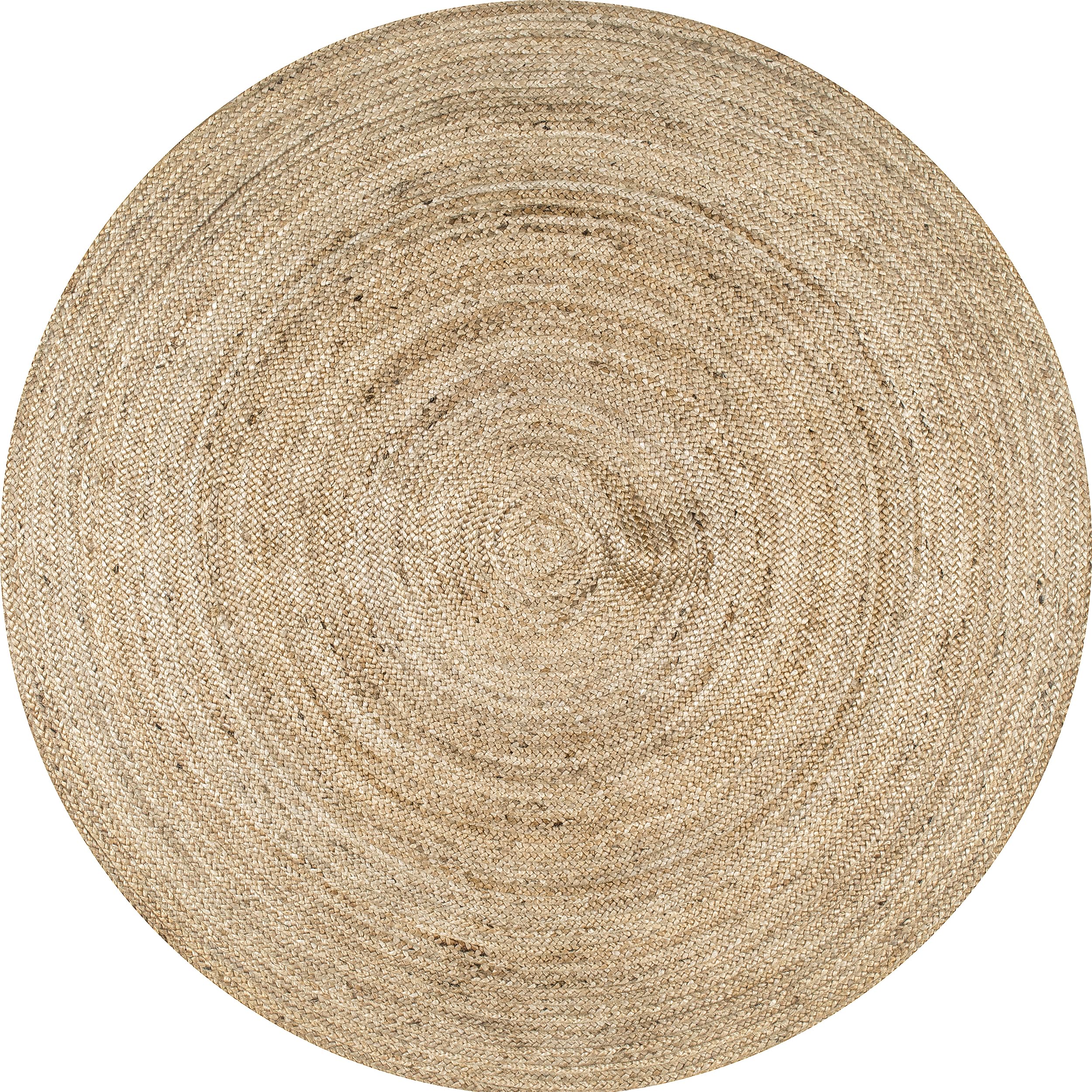 nuLOOM 8 Round Rigo Jute Hand Woven Area Rug, Natural, Solid Farmhouse Design, Natural Fiber, For Bedroom, Living Room, Dining R