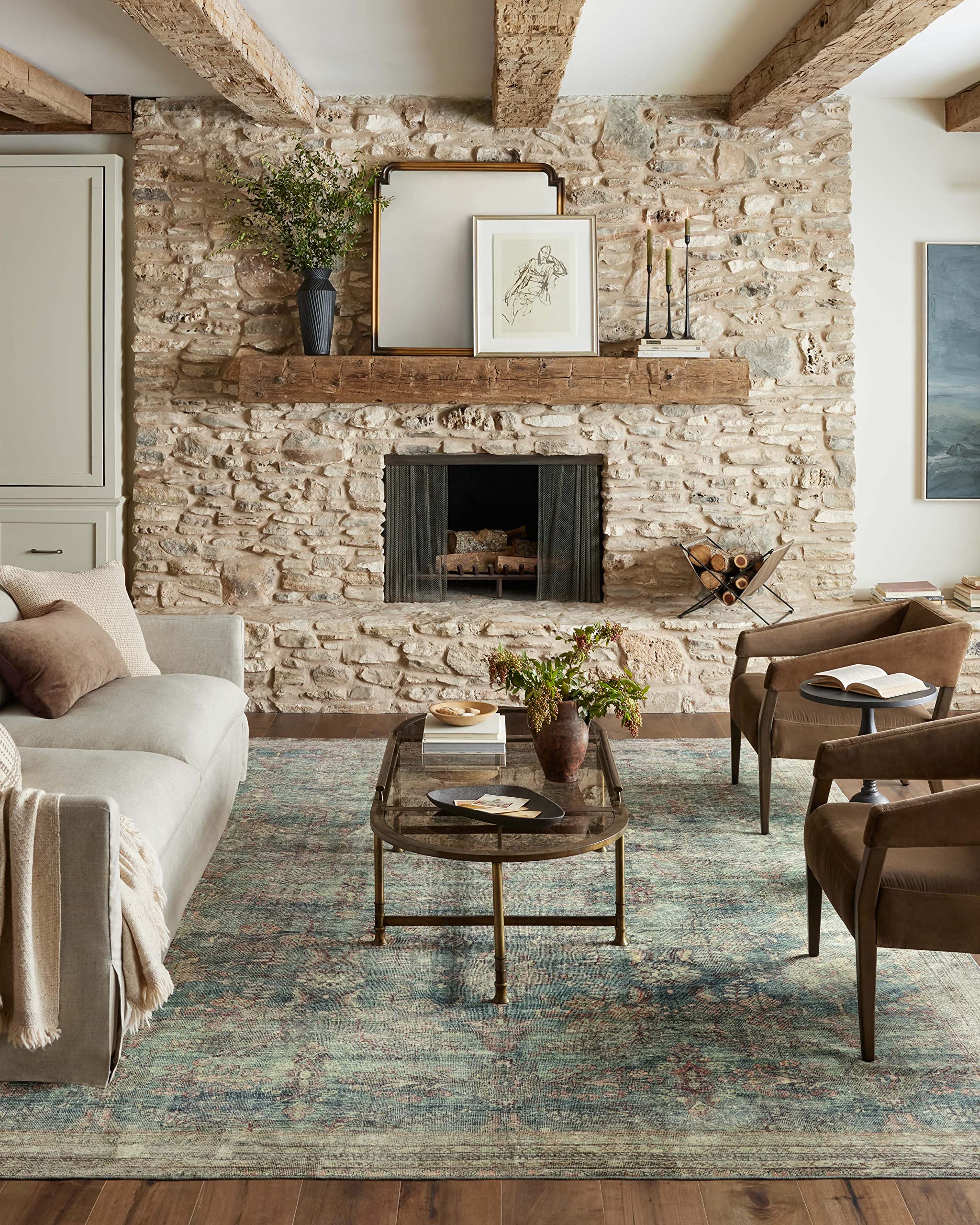 Loloi Magnolia Home by Joanna Gaines x Banks Ocean/Spice 2-6 x 7-6 Runner Rug