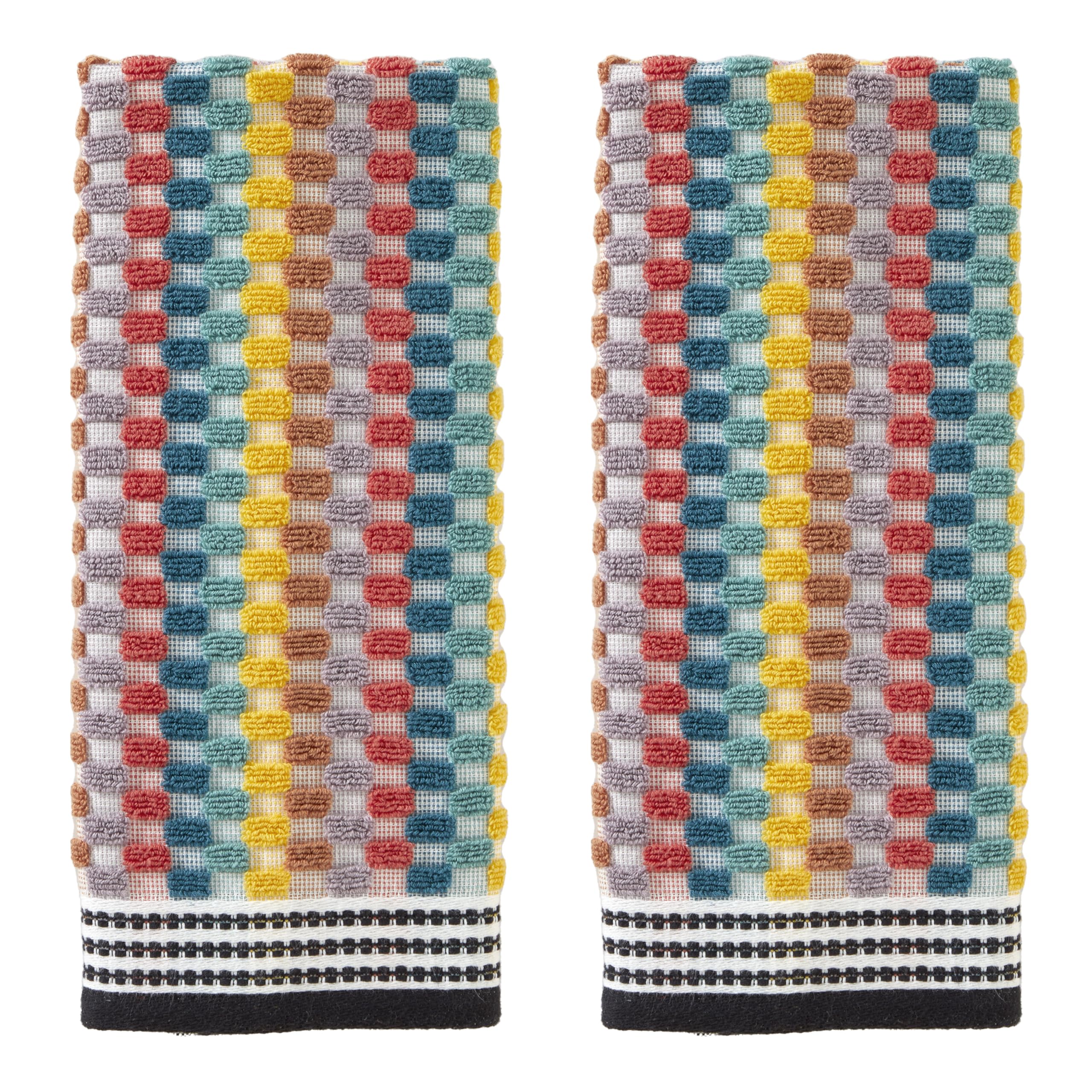 SKL Home Mid-Century Hand Towel Set, Multicolored, 2 Count