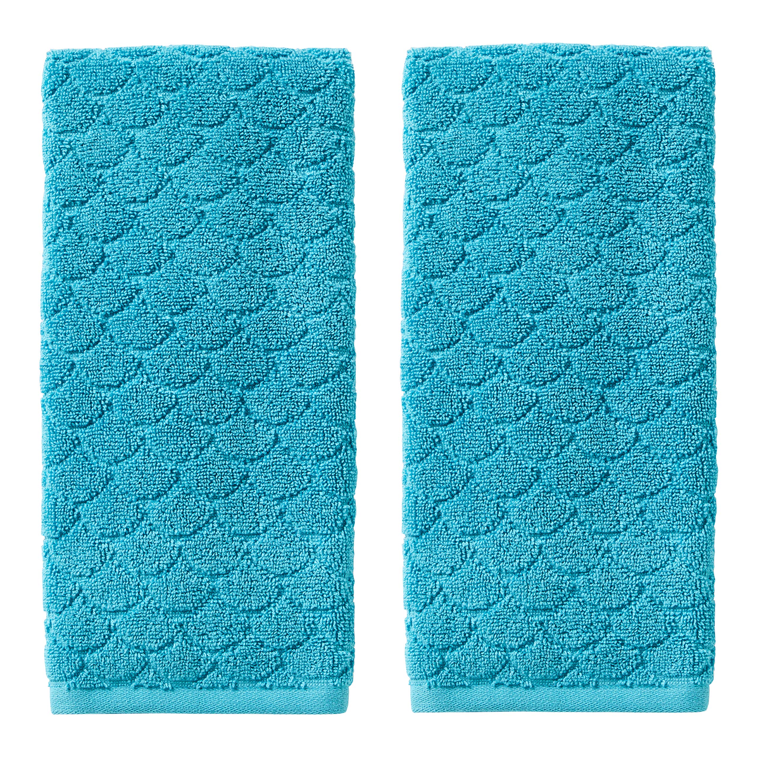 Skl Home Ocean Watercolor Scales Hand Towel, Blue (2-Pack)