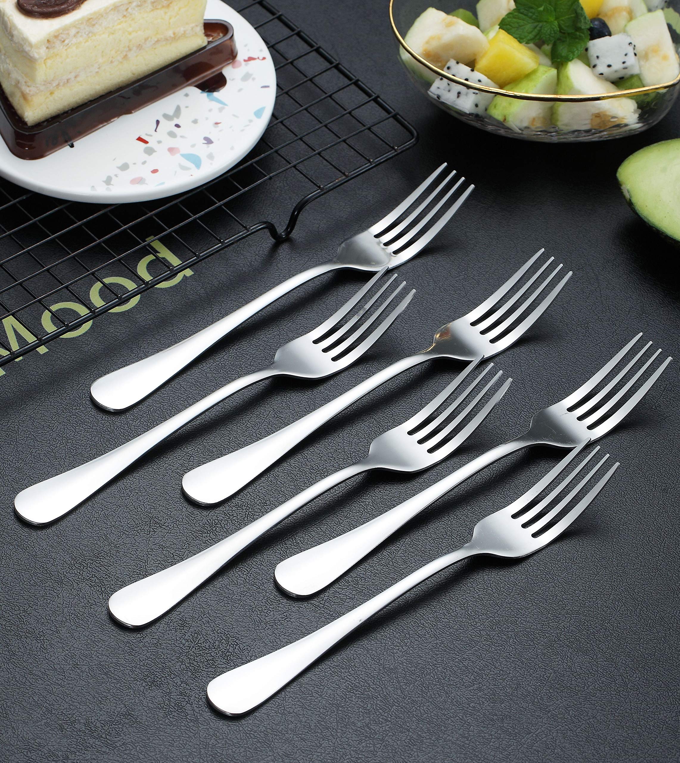 Kyraton Dinner Fork 6 Pieces  Stainless Steel 8.17 Inch Forks Silverware  Table Forks Set of 6