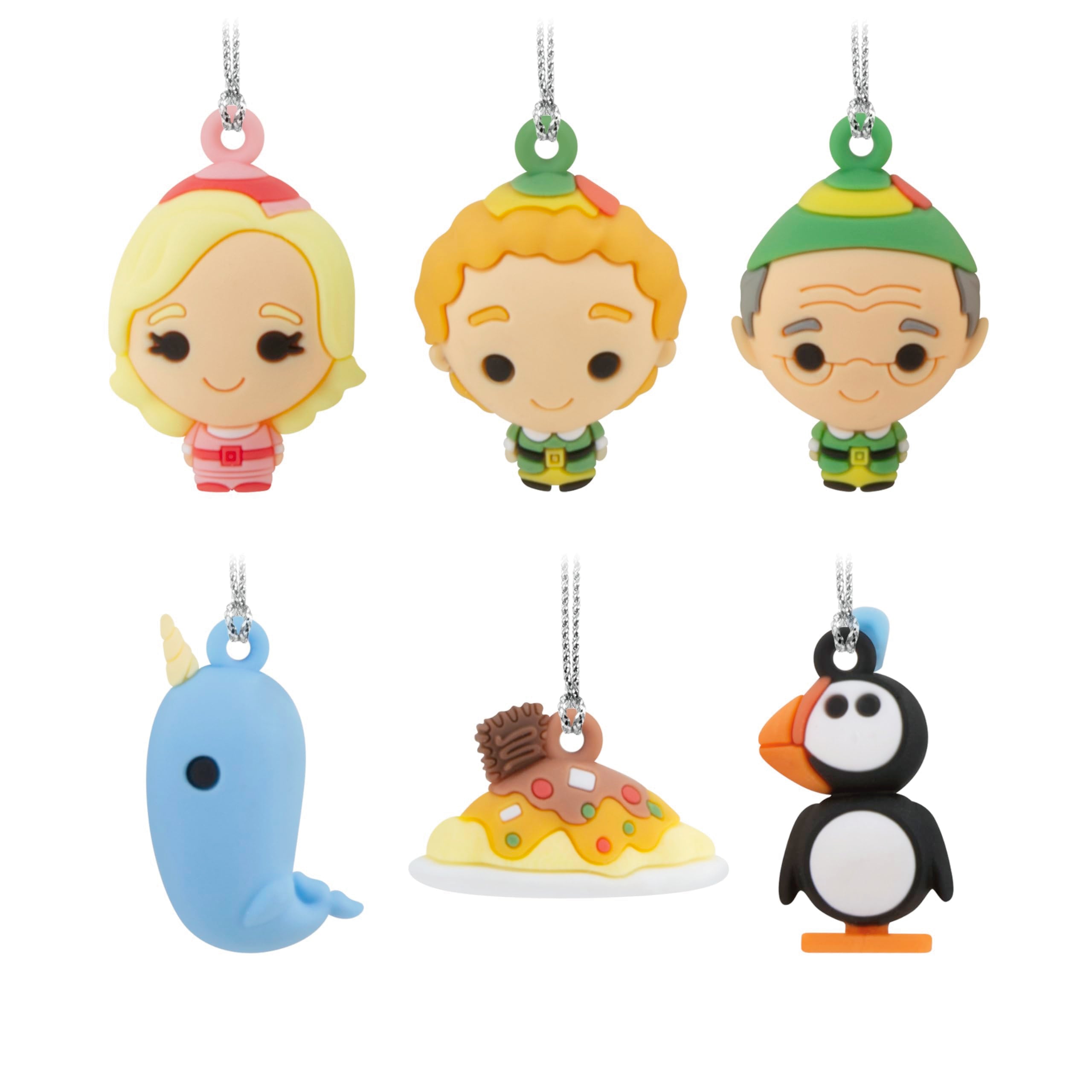 Hallmark Elf Mini Christmas Ornaments, Shatterproof, Set of 6, Christmas Movie Gifts