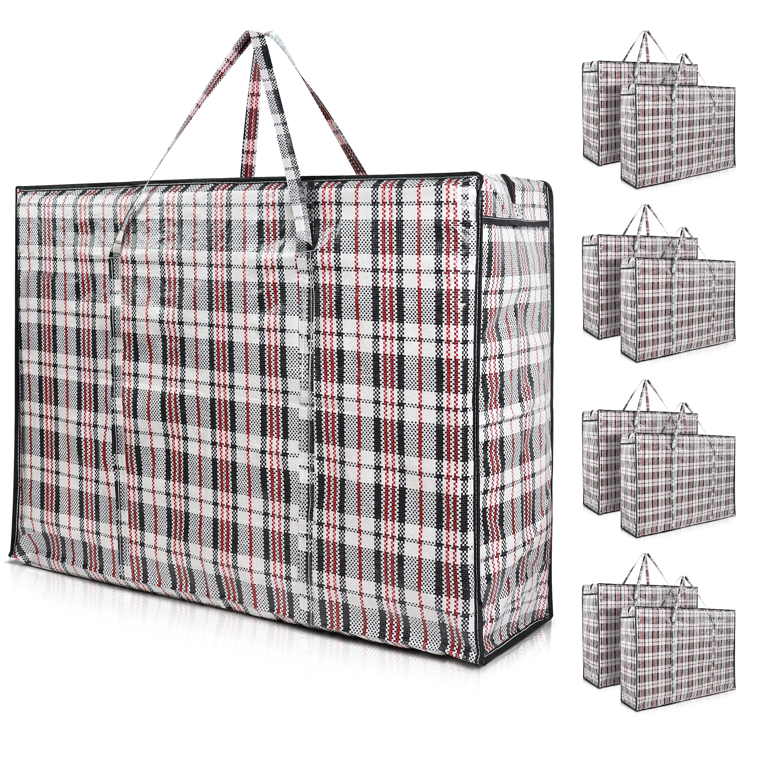 8Pcs Extra Large Laundry Bags With Handles And Zipper, Heavy Duty Xxl Storage Bags, Travel Laundry Tote Bag, Clothes Storage Bag