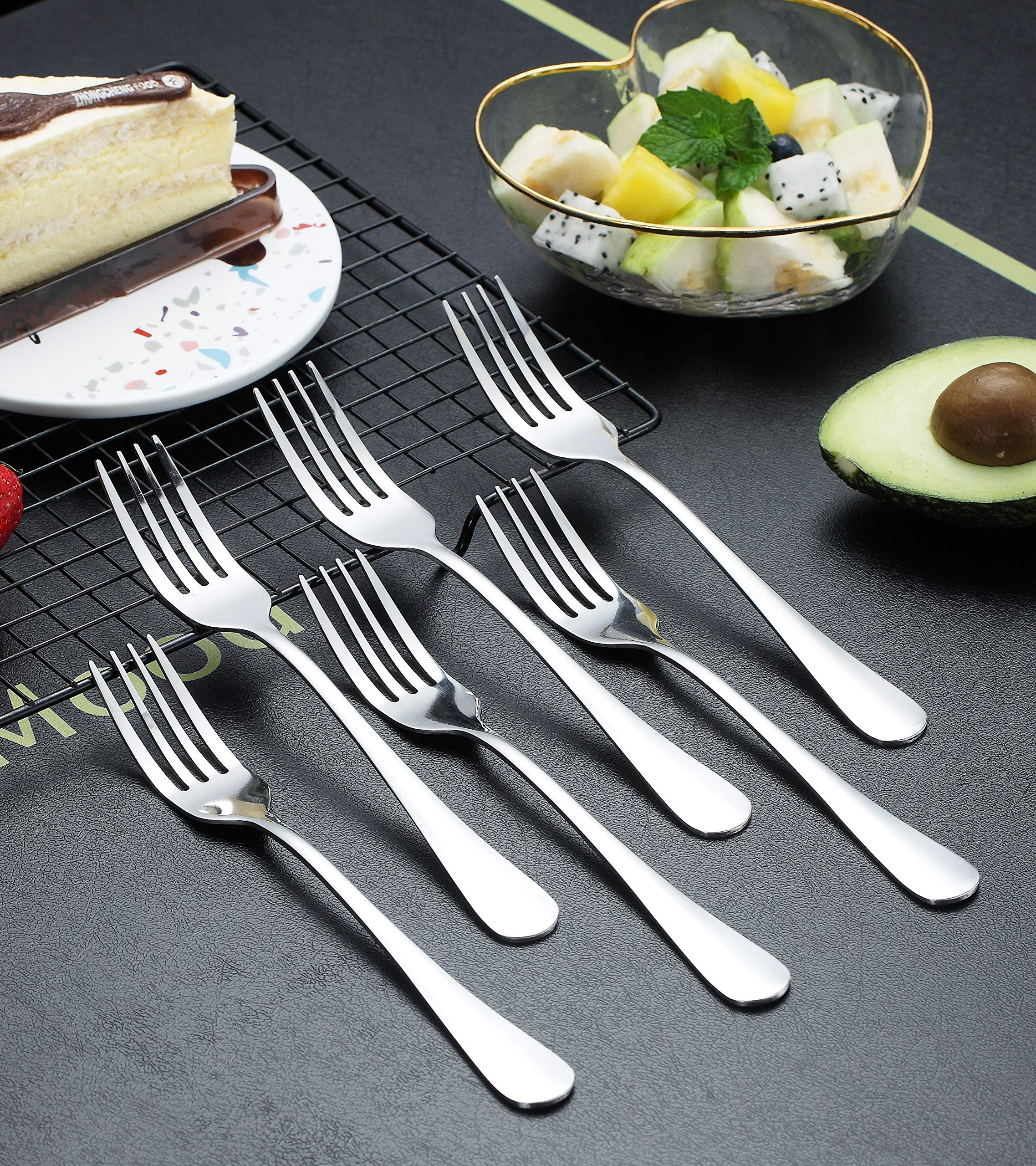 Kyraton Dinner Fork 6 Pieces  Stainless Steel 8.17 Inch Forks Silverware  Table Forks Set of 6