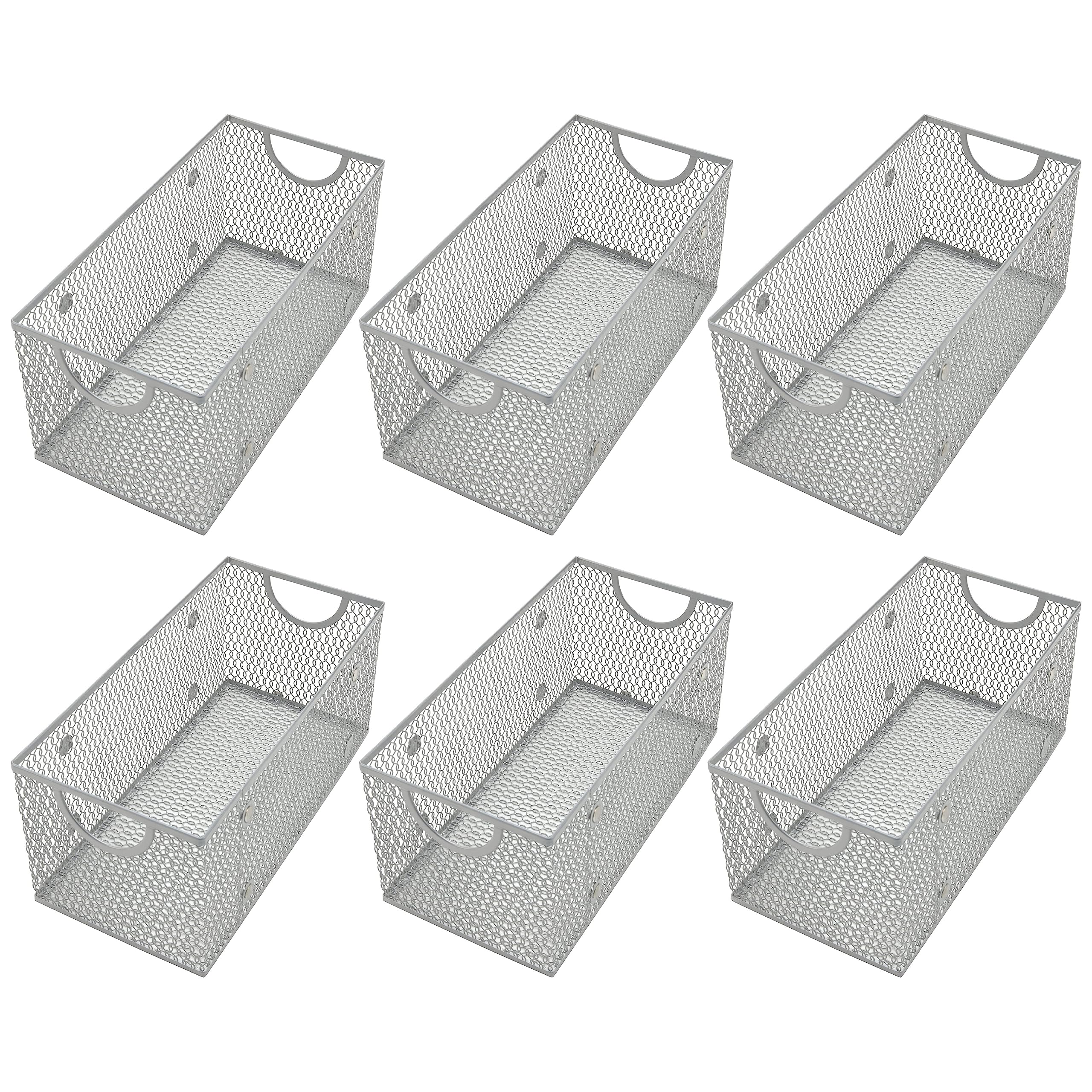 YBM Home Wire Mesh Storage Basket Organizer for CD and DVDs - 6 Pack