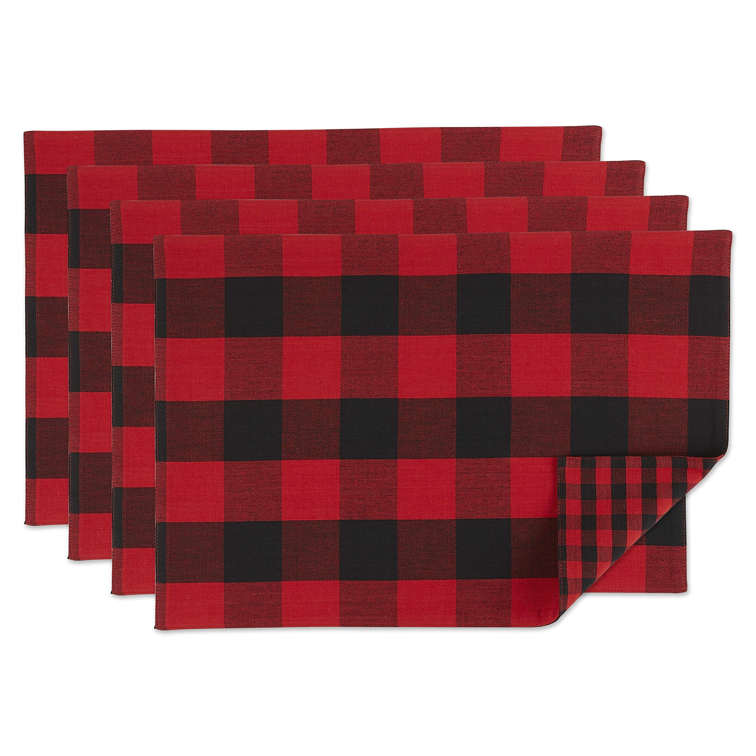 Dii Gingham Check Tabletop Collection, Red/Black, Placemat Set