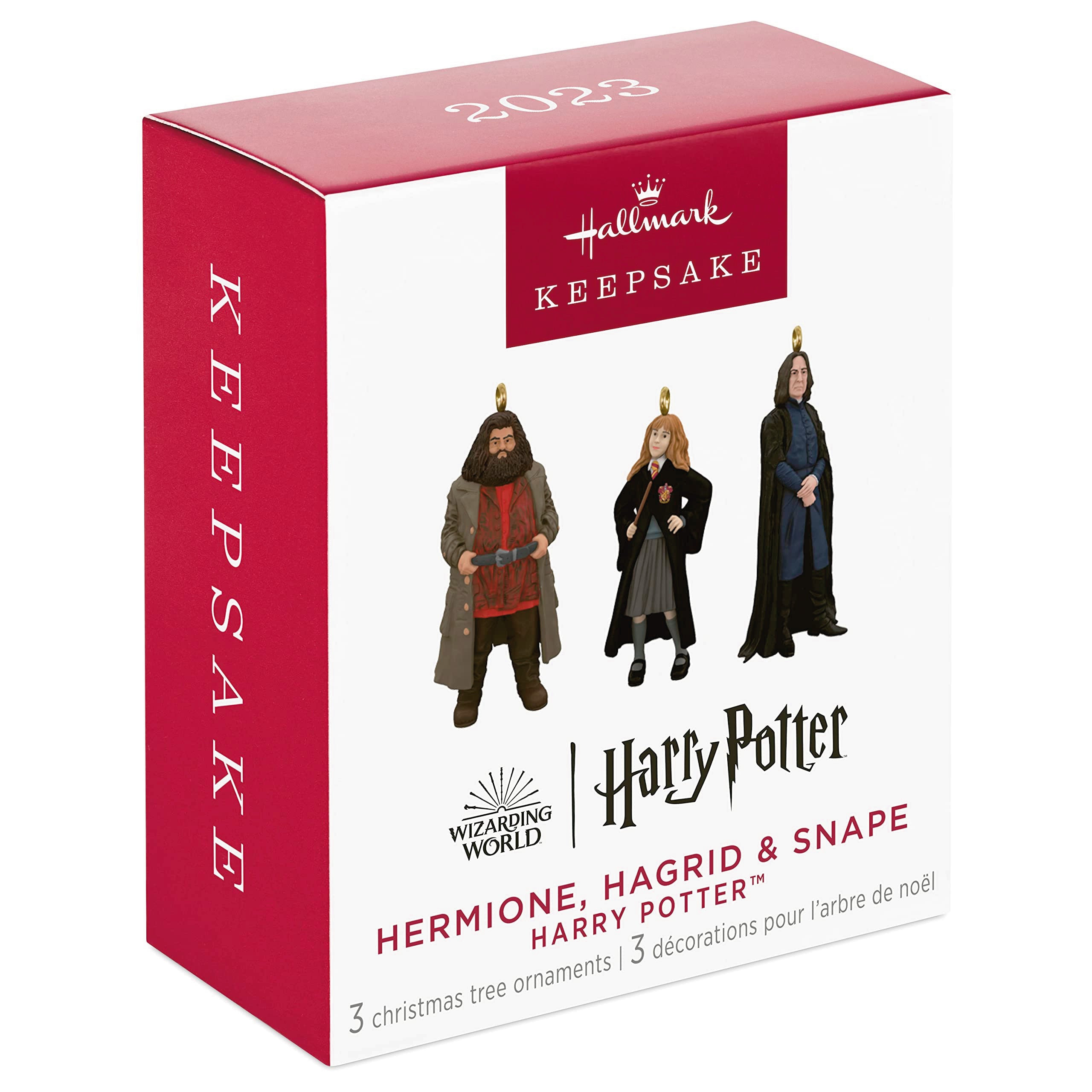 Hallmark Keepsake Miniature Christmas Ornaments 2023, Harry Potter Hermione, Hagrid and Snape Metal, Mini Set of 3, Gifts for Ha