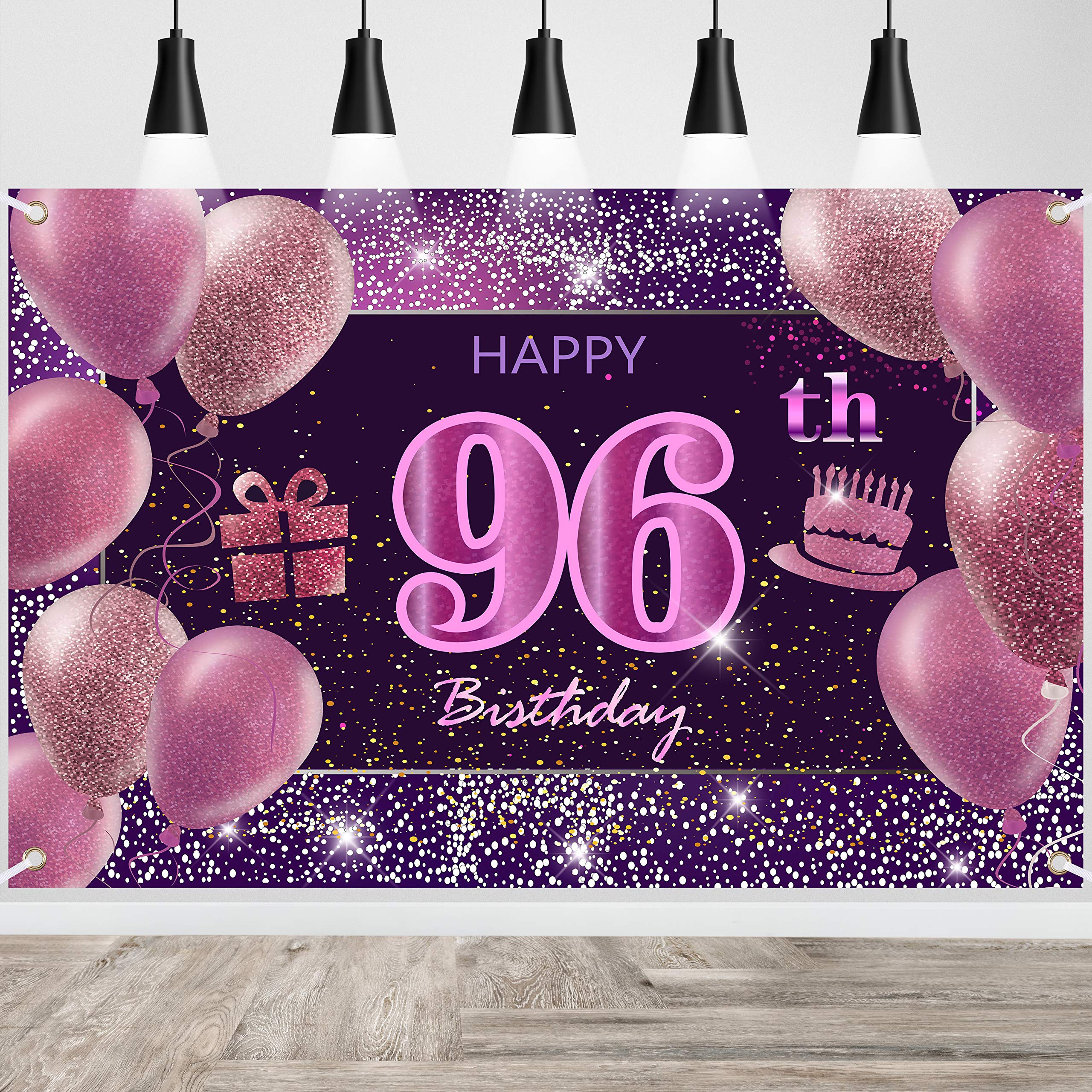 96Th Birthday Decorations For Girls Imisi Happy Birthday Banner Pink Decorations For A Party Birthday Backdrop For Women