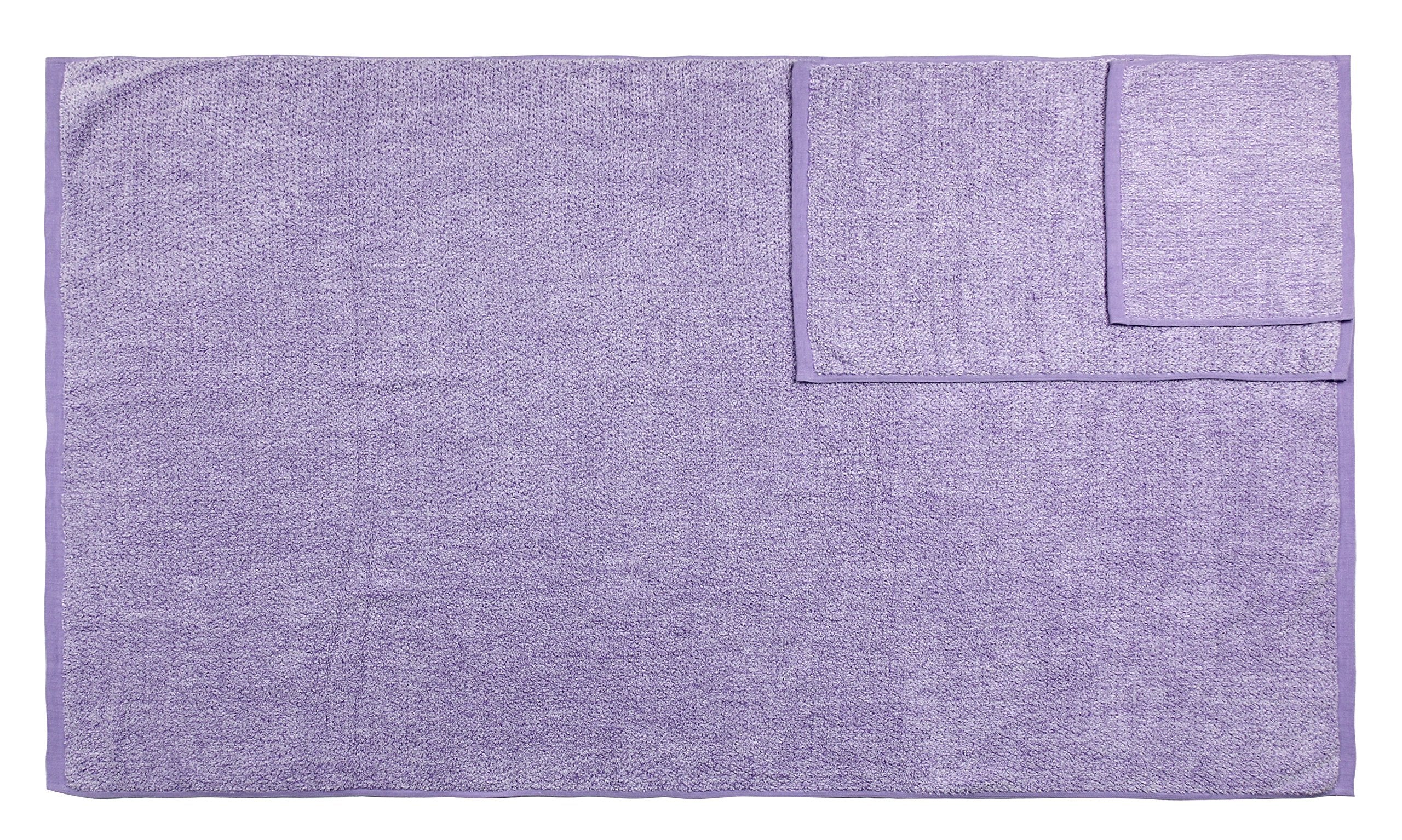 Everplush Diamond Jacquard 6 Pieces Bath Sheet Set  Lavender