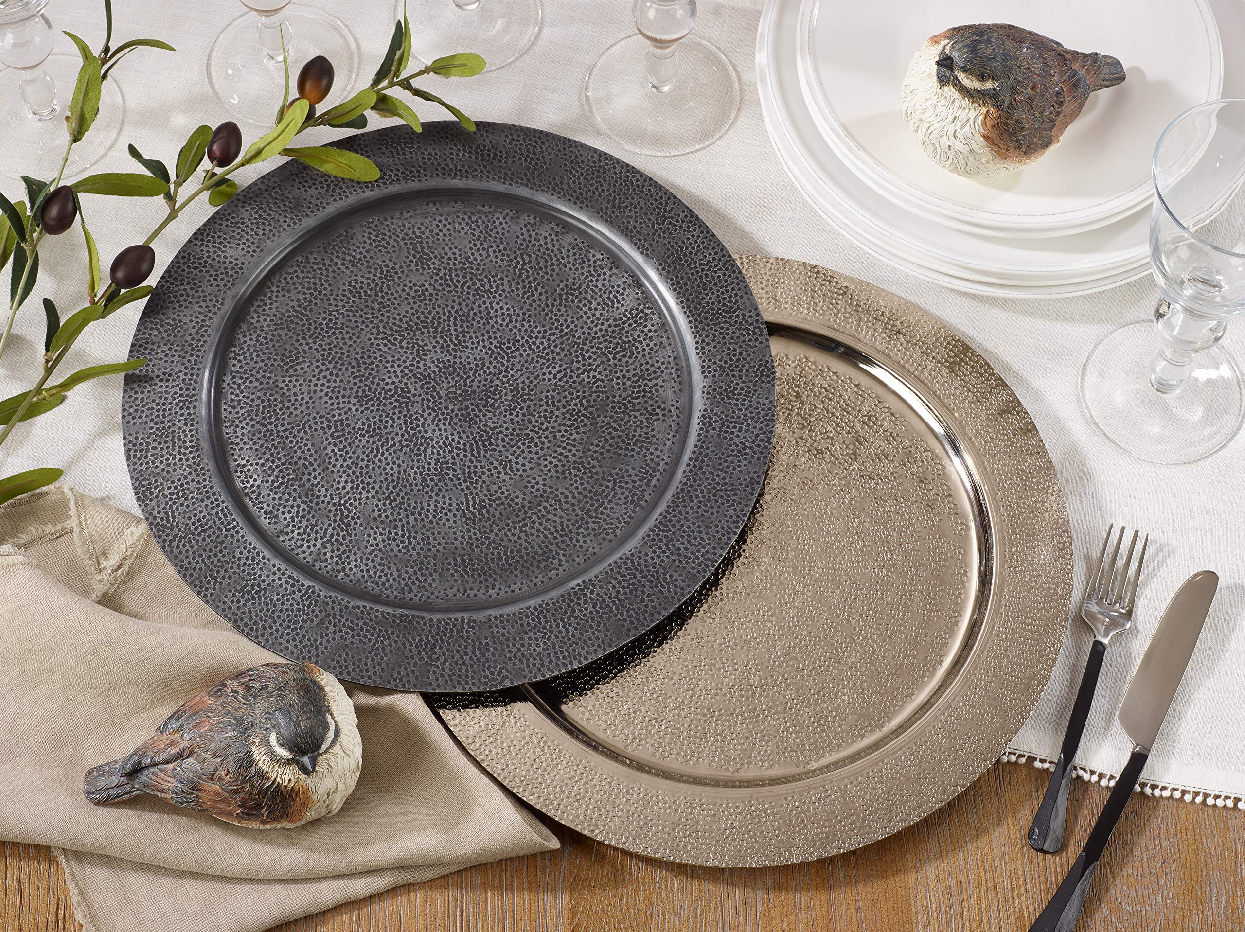 Hammered Style Charger Plates (Set Of 4)