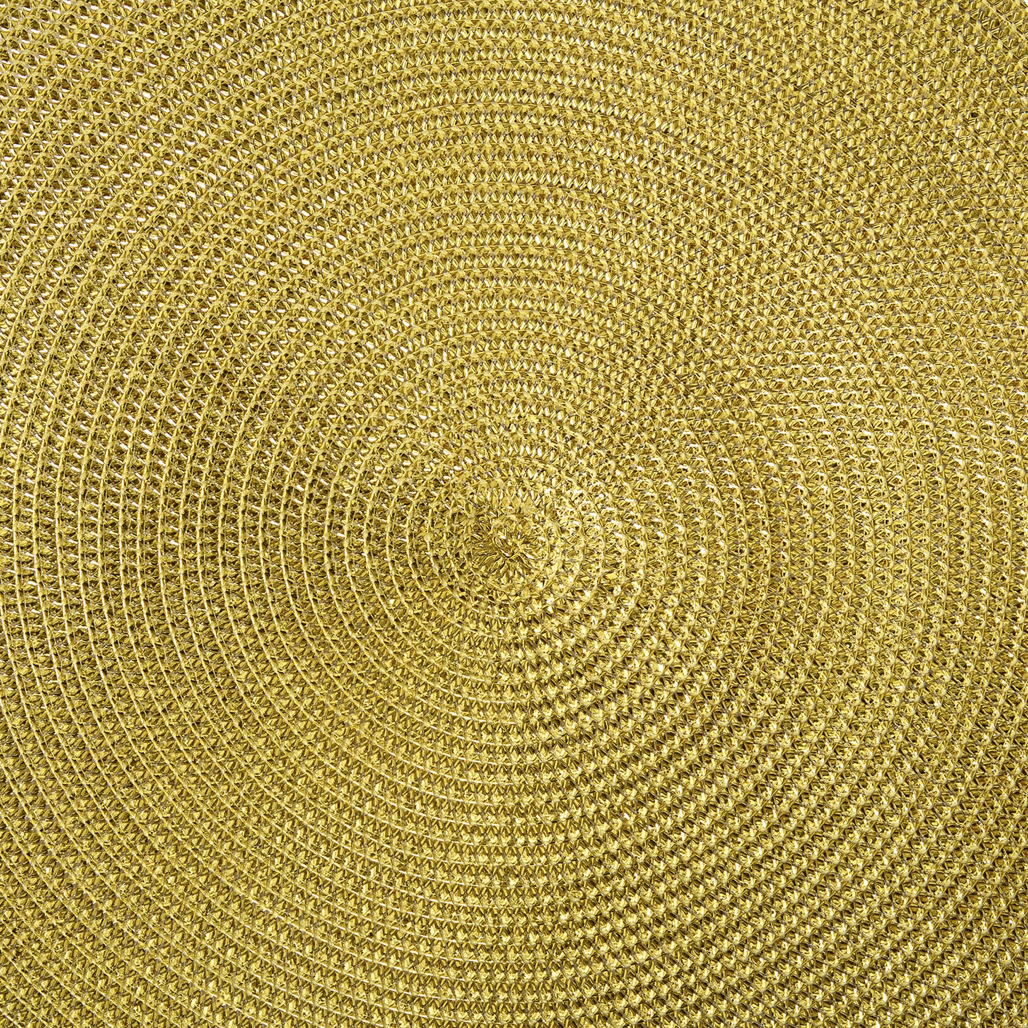 DII Metallic Round Placemats Set, 15", Gold, 6 Piece, Polypropylene, Model 5448