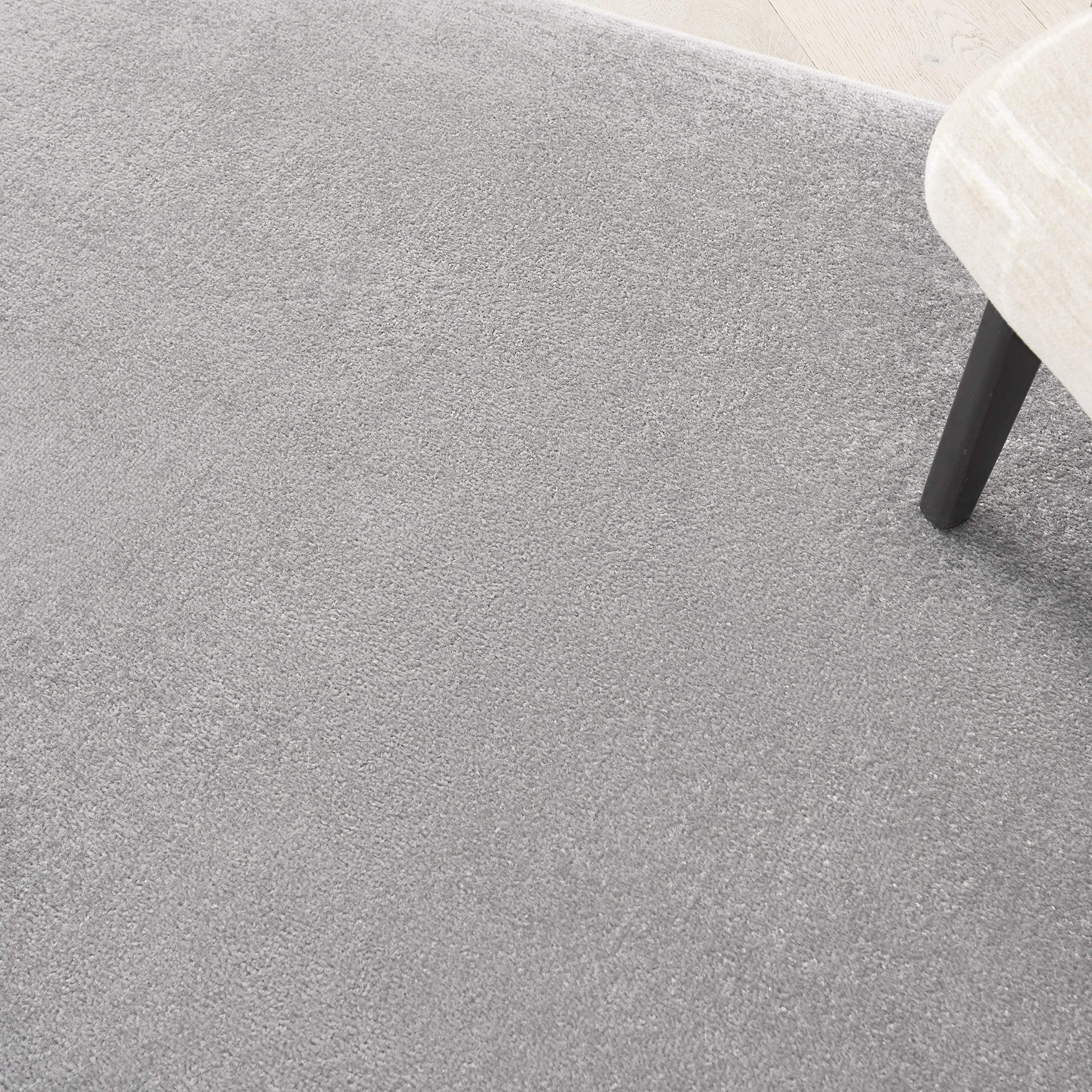Nourison Home Essentials Solid Contemporary Silver Grey 4 X 6 Area Rug , 4 X 6