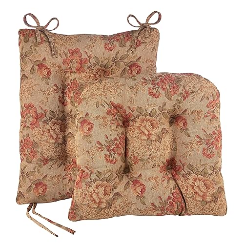 Klear Vu Omega Non-Slip Rocking Chair Cushion Set With Thick Padding And Tufted Design, Includes Seat Pad & Back Pillow With Tie