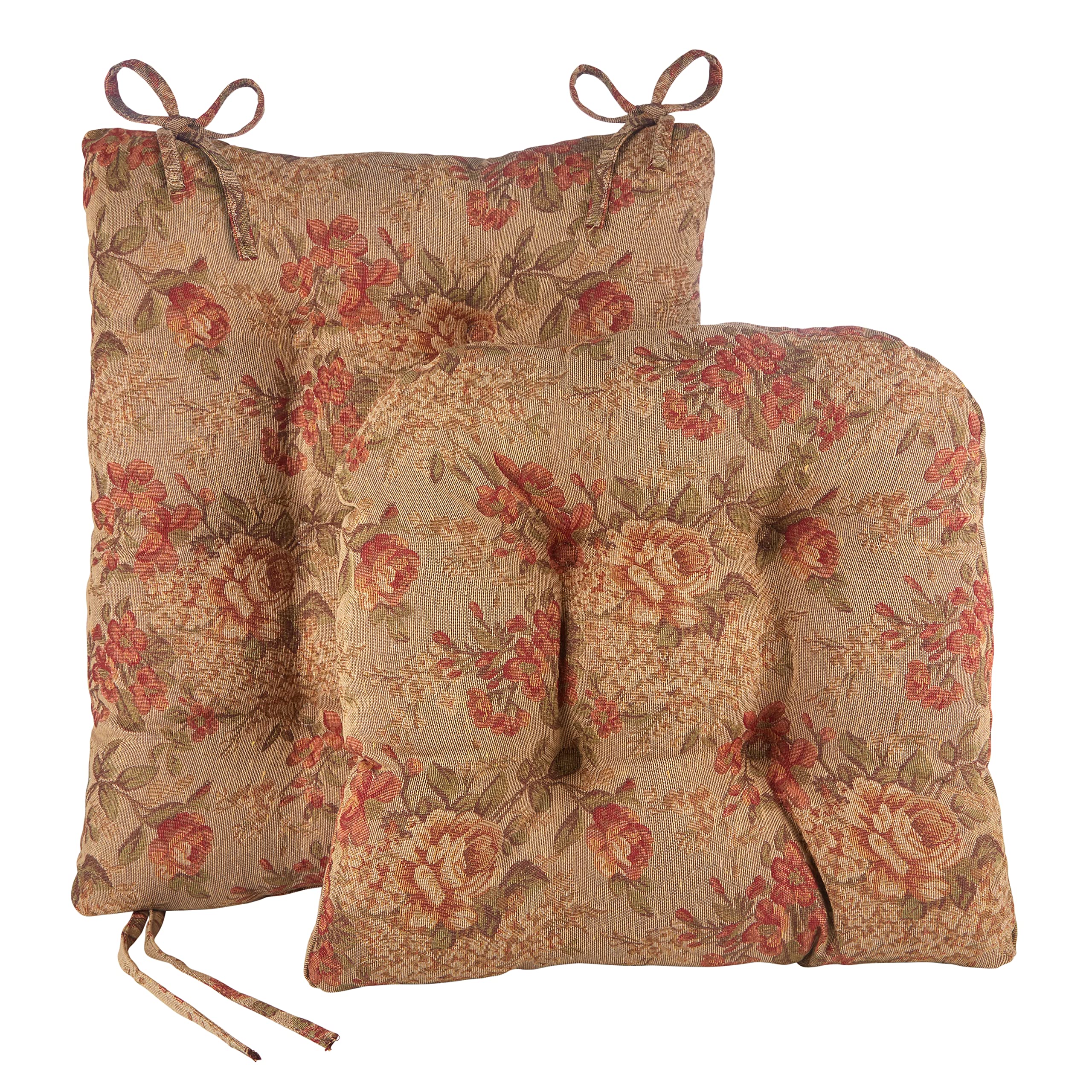 Klear Vu Omega Non-Slip Rocking Chair Cushion Set With Thick Padding And Tufted Design, Includes Seat Pad & Back Pillow With Tie