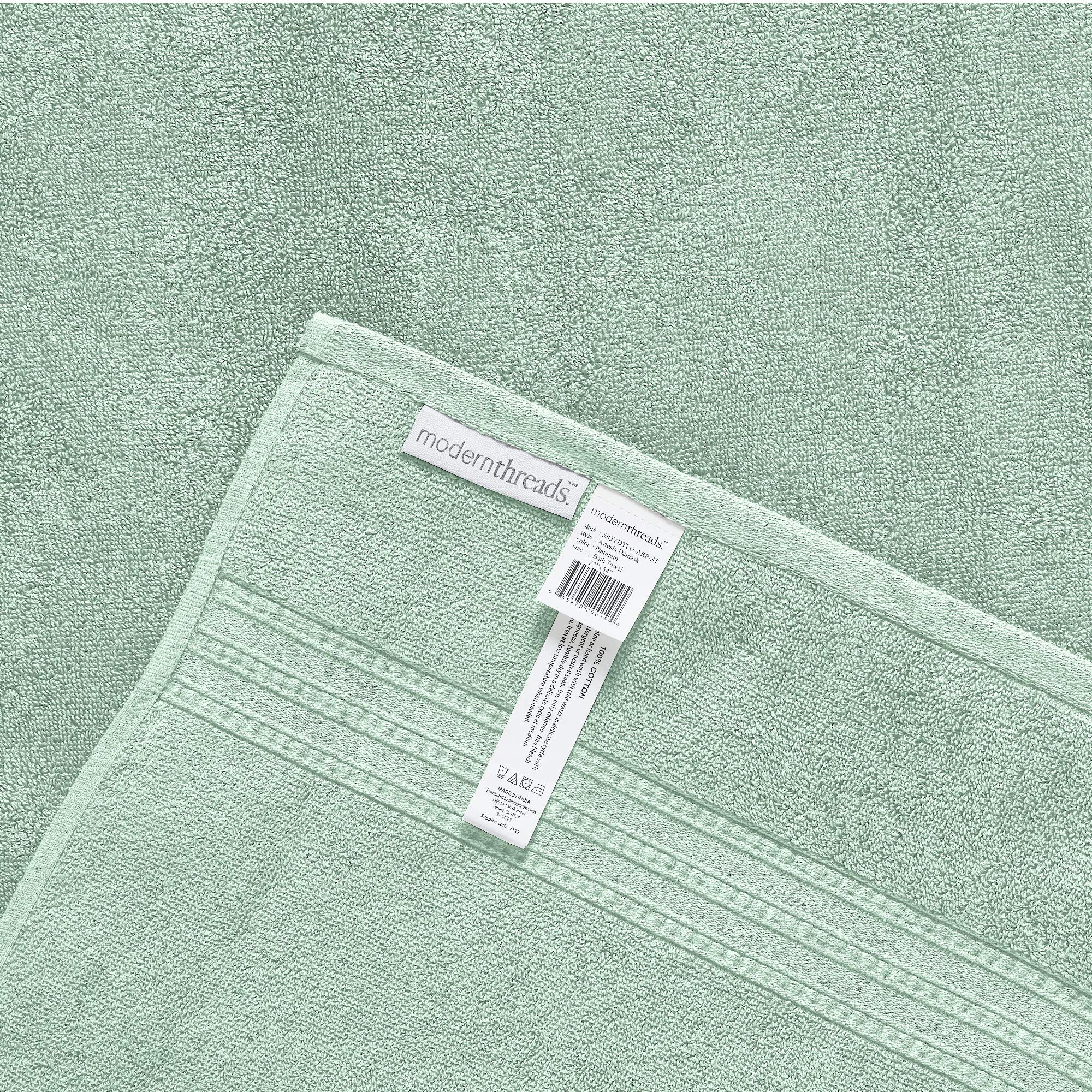 Amrapur Overseas | Artesia Damask 6 Piece Reversible Yarn Dyed Jacquard Towel Set (Sage)