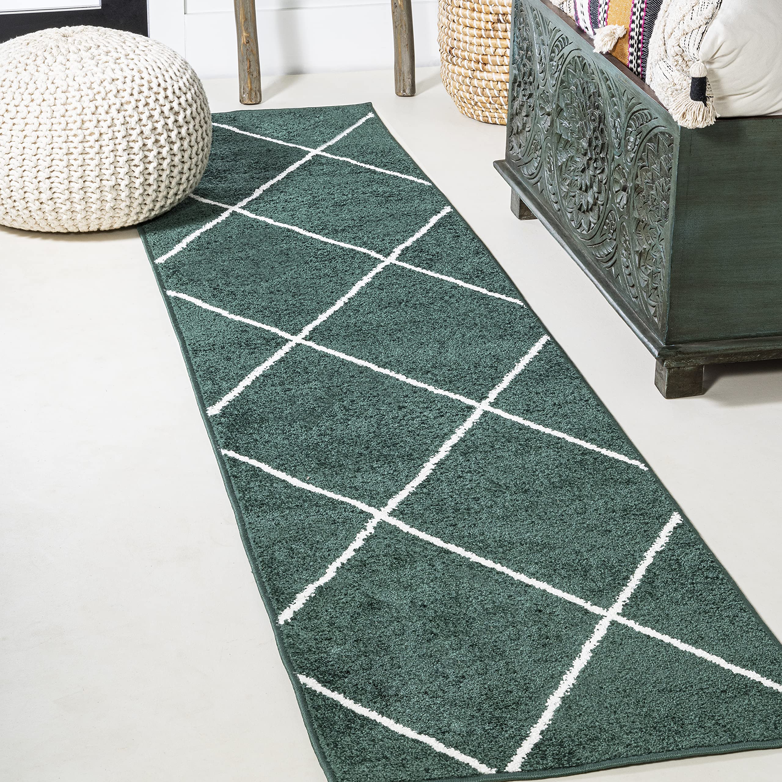 JONATHAN Y SEU102D-210 Cole Minimalist Diamond Trellis Indoor Area-Rug, Modern, Contemporary, Casual Easy-Cleaning,Bedroom,Kitch