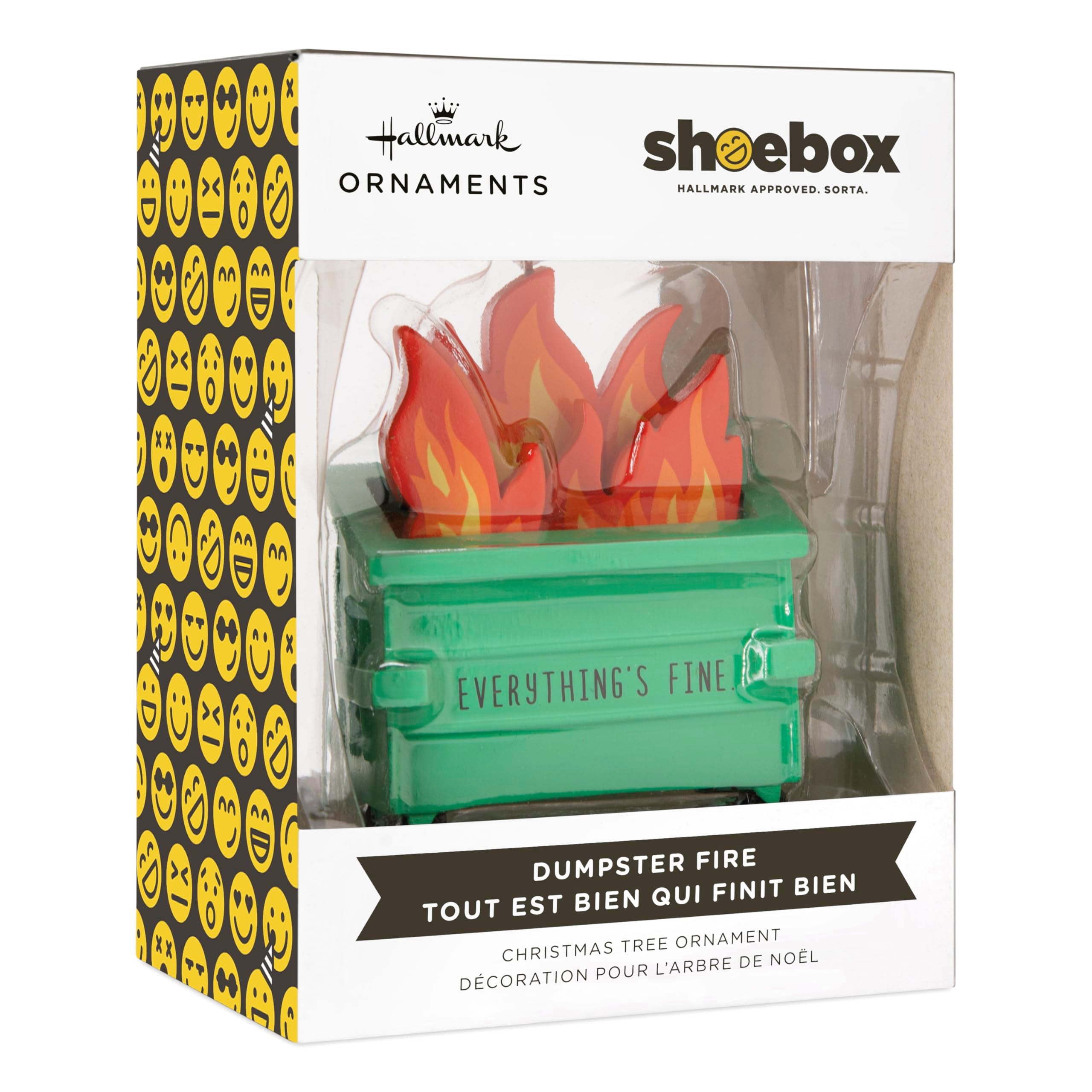 Hallmark Dumpster Fire Christmas Ornament - Resin, 2024 Model, Festive Holiday Decor