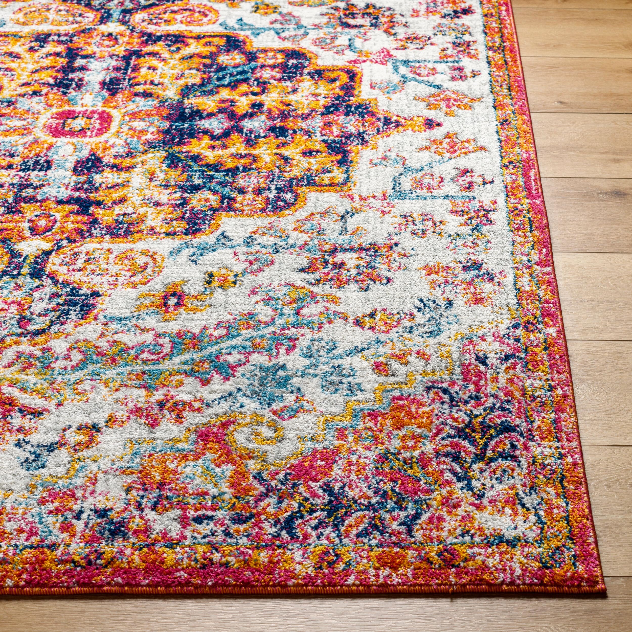 Livabliss Area Rugs - 3x7 Odelia Vintage Boho Beige Mustard Gray Runner Area Rug for Living Room Bedroom - Floral Medallion Stai