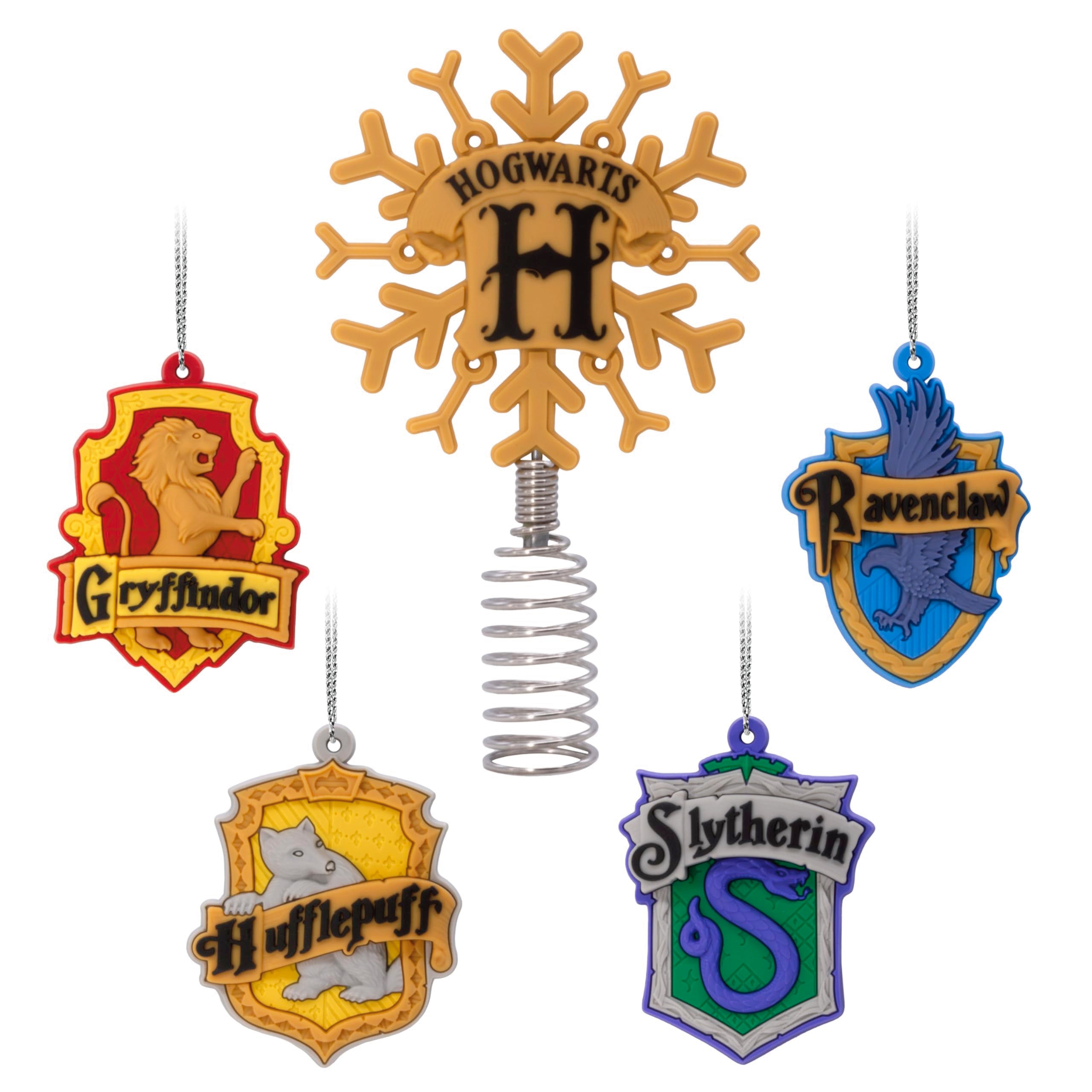 Hallmark Harry Potter Hogwarts 5 Miniature Christmas Tree Topper and Mini Ornaments, Set of 5, Shatterproof
