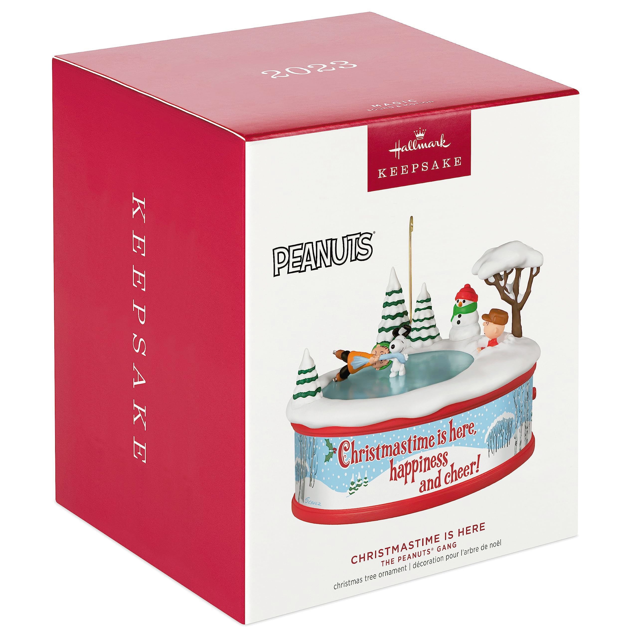 Hallmark Keepsake Christmas Ornament 2023, The Peanuts Gang Christmastime Is Here Musical Ornament With Motion, Gifts for Peanut
