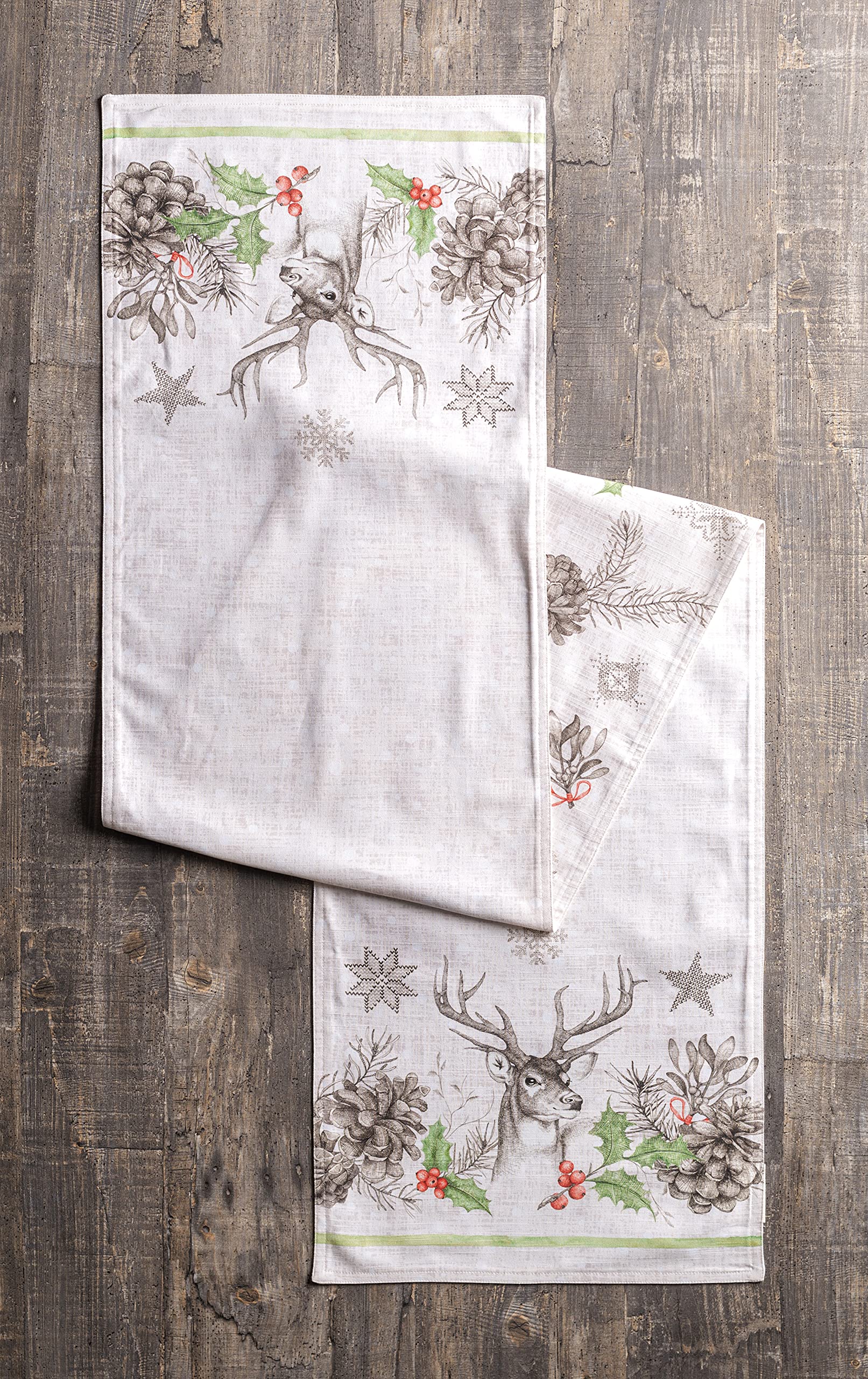 Maison D' Hermine Tablerunner 100% Cotton 14.50Inch X 72Inch Decorative Table Runner Table Runners, Dining, Holidays, Buffet, Ch