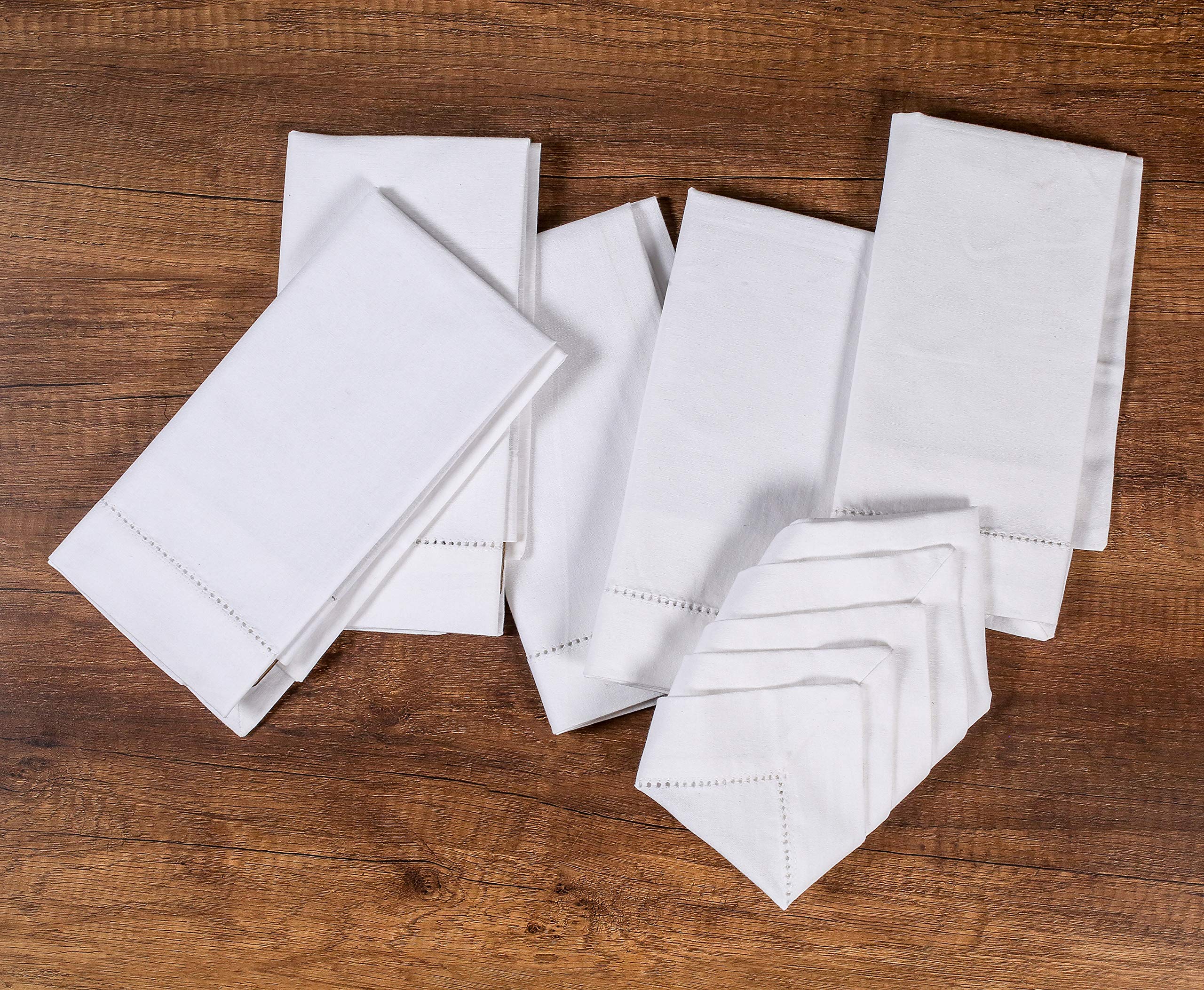 Cloth Napkins Set of 12 Hemstitched  Cloth Napkins  Napkin Cloth Washable  Cotton Napkins Cloth Washable  Fall Cloth Napkins  Cloth Dinner Napkins  Napkins Cloth Mitered Corner - 18x18 Inch - White