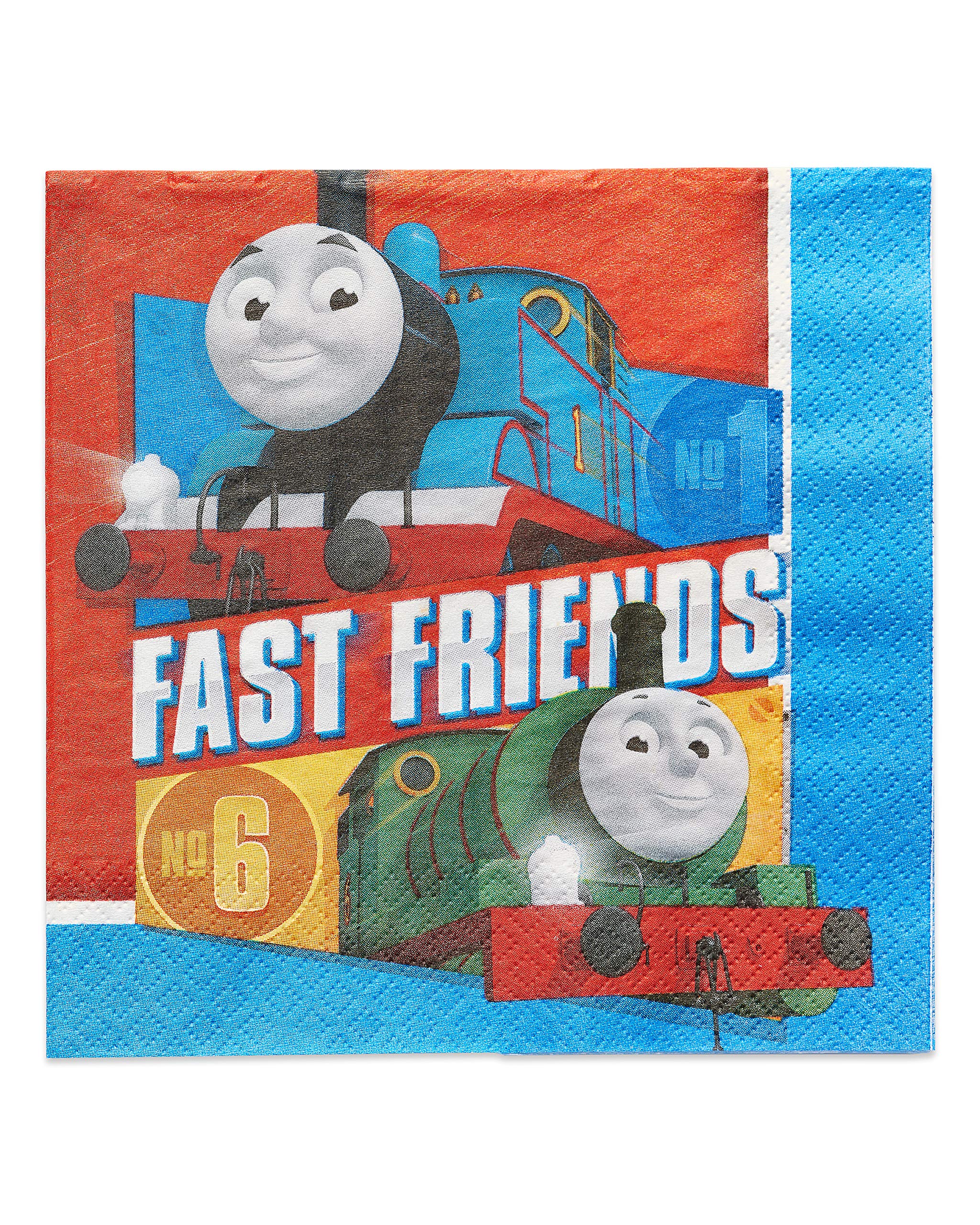 Multicolor Thomas All Aboard Luncheon Napkins ( 6.5'' X 6.5'' ) - Pack Of 16, Premium Quality & Eye-Catching Design - Perfect Fo