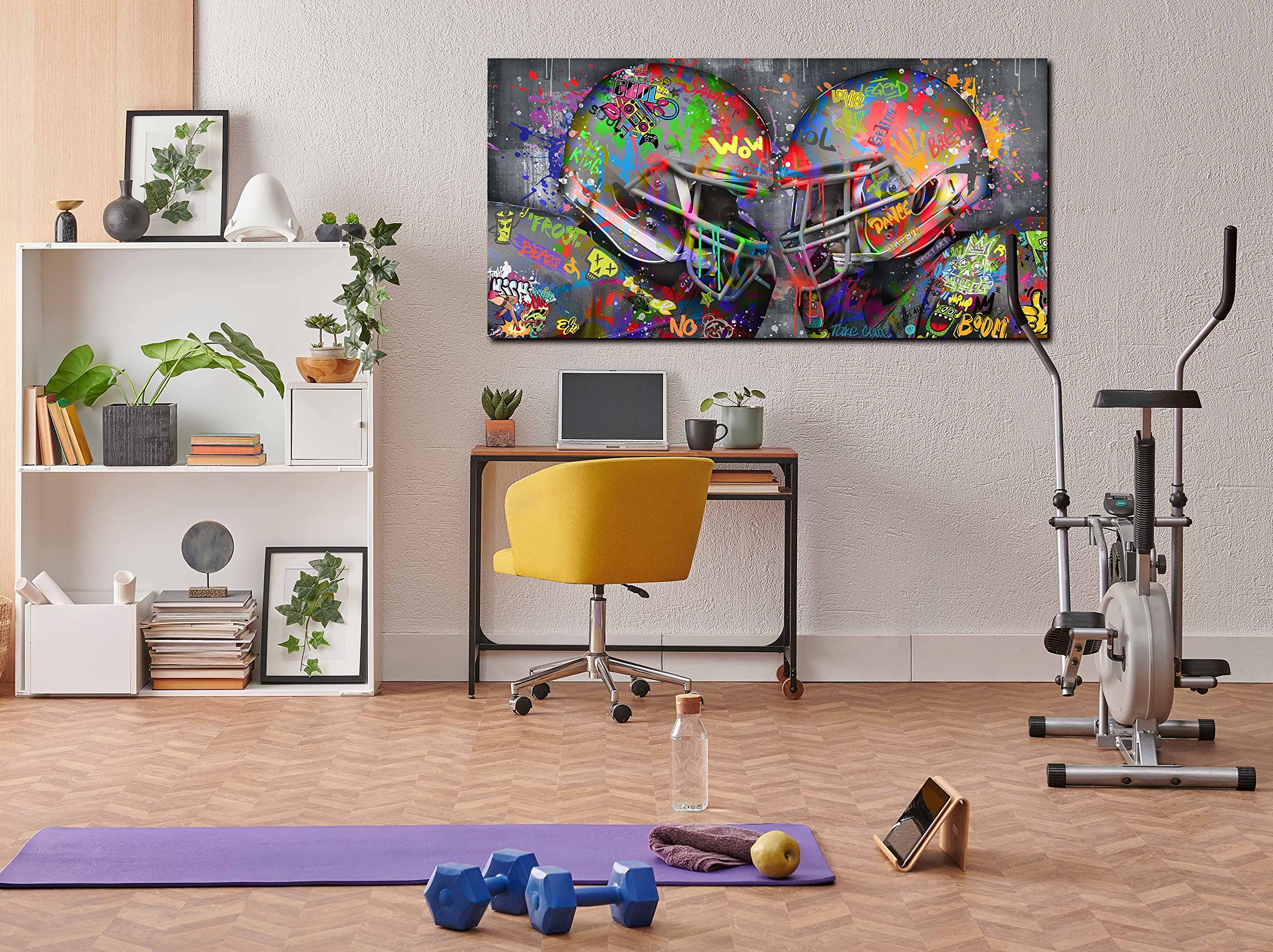 Sixttart American Football Posters Large Wall-Art For Living Room - Graffiti Rugby Ball Bedroom Decor For Teen Boys - Banksy Can