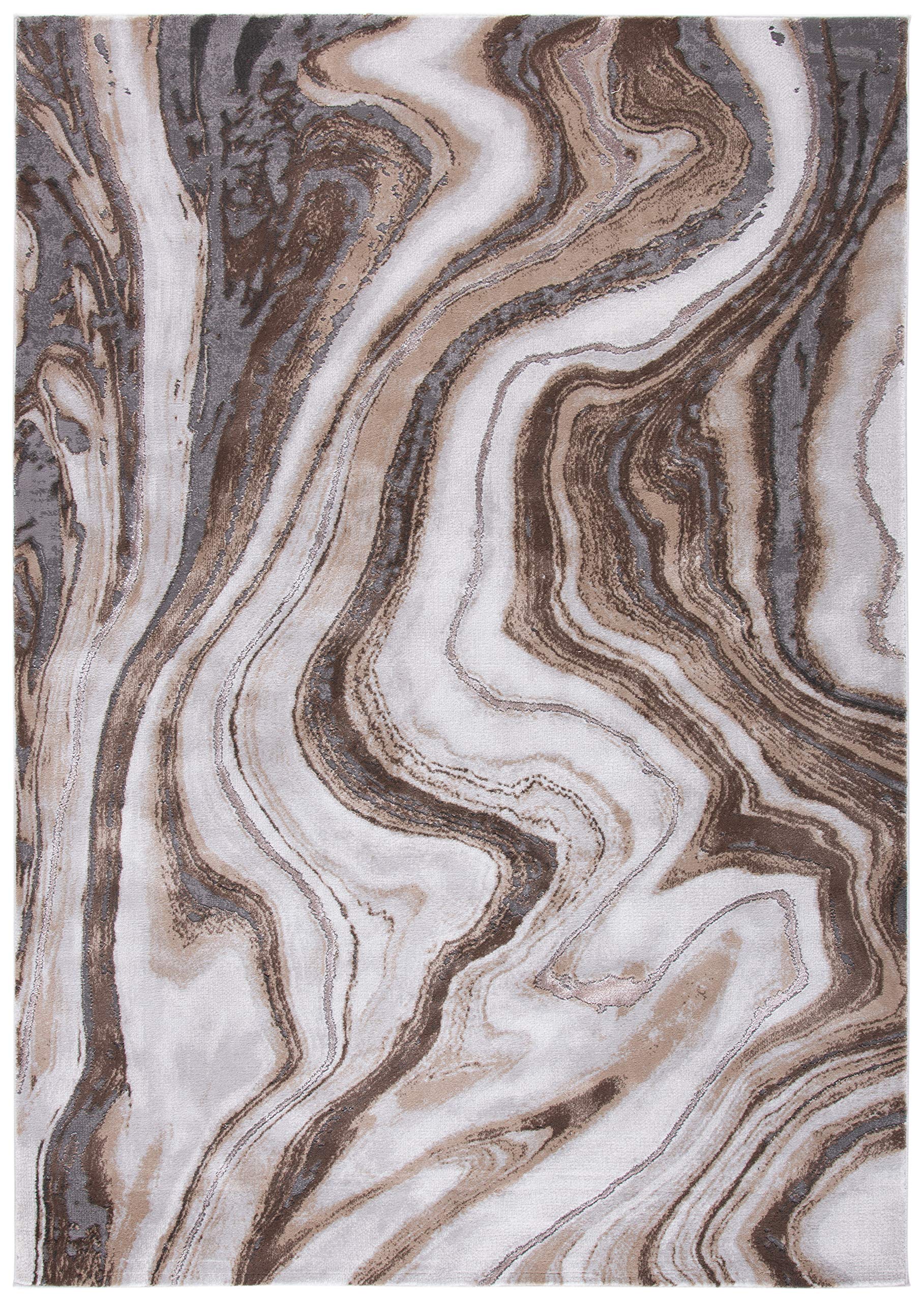 SAFAVIEH Craft Collection Accent Rug - 23 x 4, Gold & Grey, Modern Abstract Design, Non-Shedding & Easy Care, Ideal for High T