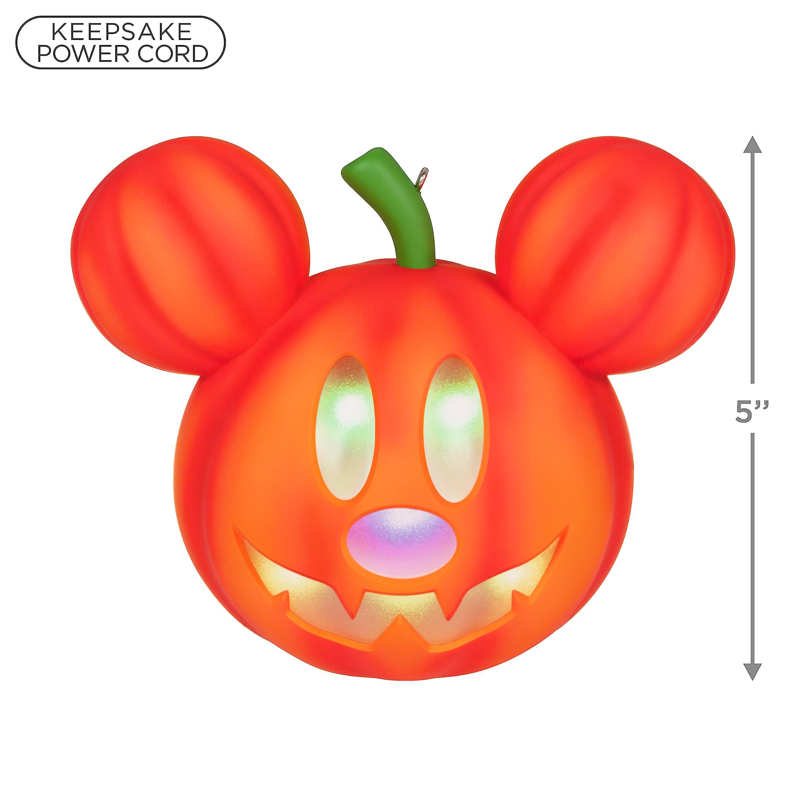 Hallmark Keepsake Halloween Ornament 2023, Disney Mickey Mouse Mysterious Mickey Jack-o -Lantern With Light, Gifts for Disney Fa