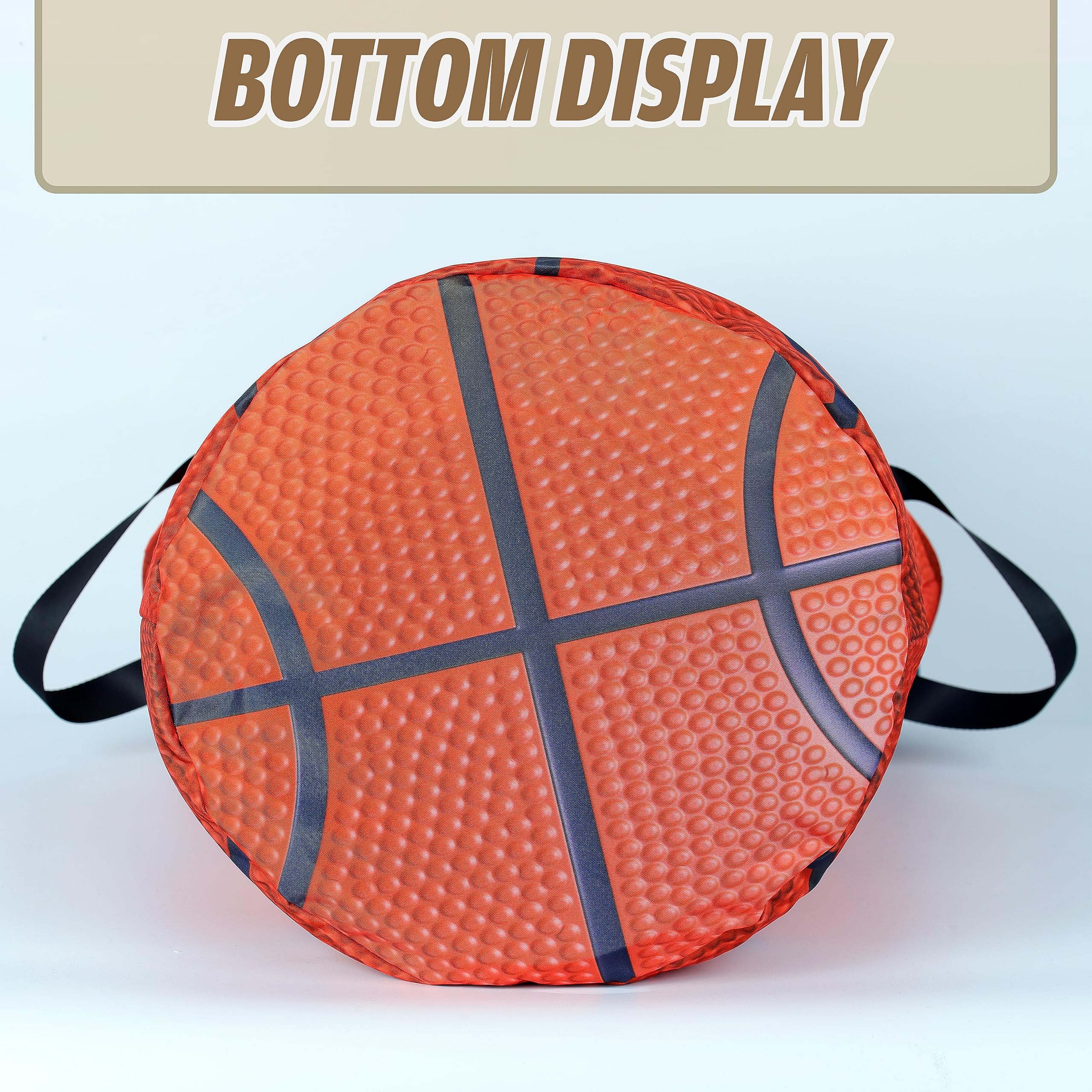Basketball Texture Laundry Basket Ball Foldable Waterproof Oxford Cloth Funny Tote Bag Laundry Hamper Clothes Storage Bucket Toy
