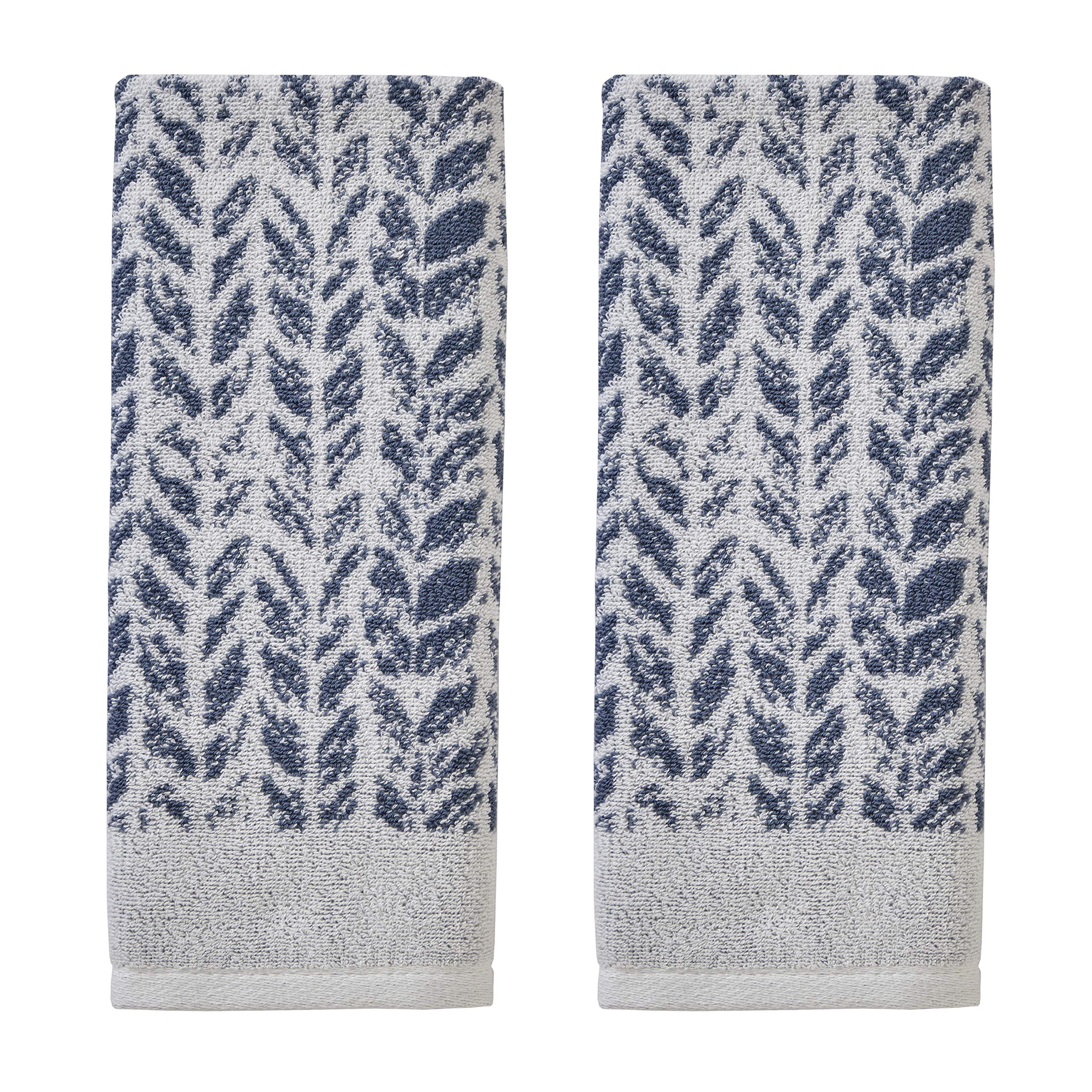 Skl Home By Saturday Knight Ltd. Distressed Leaves Hand Towel (2-Pack),Denim Blue