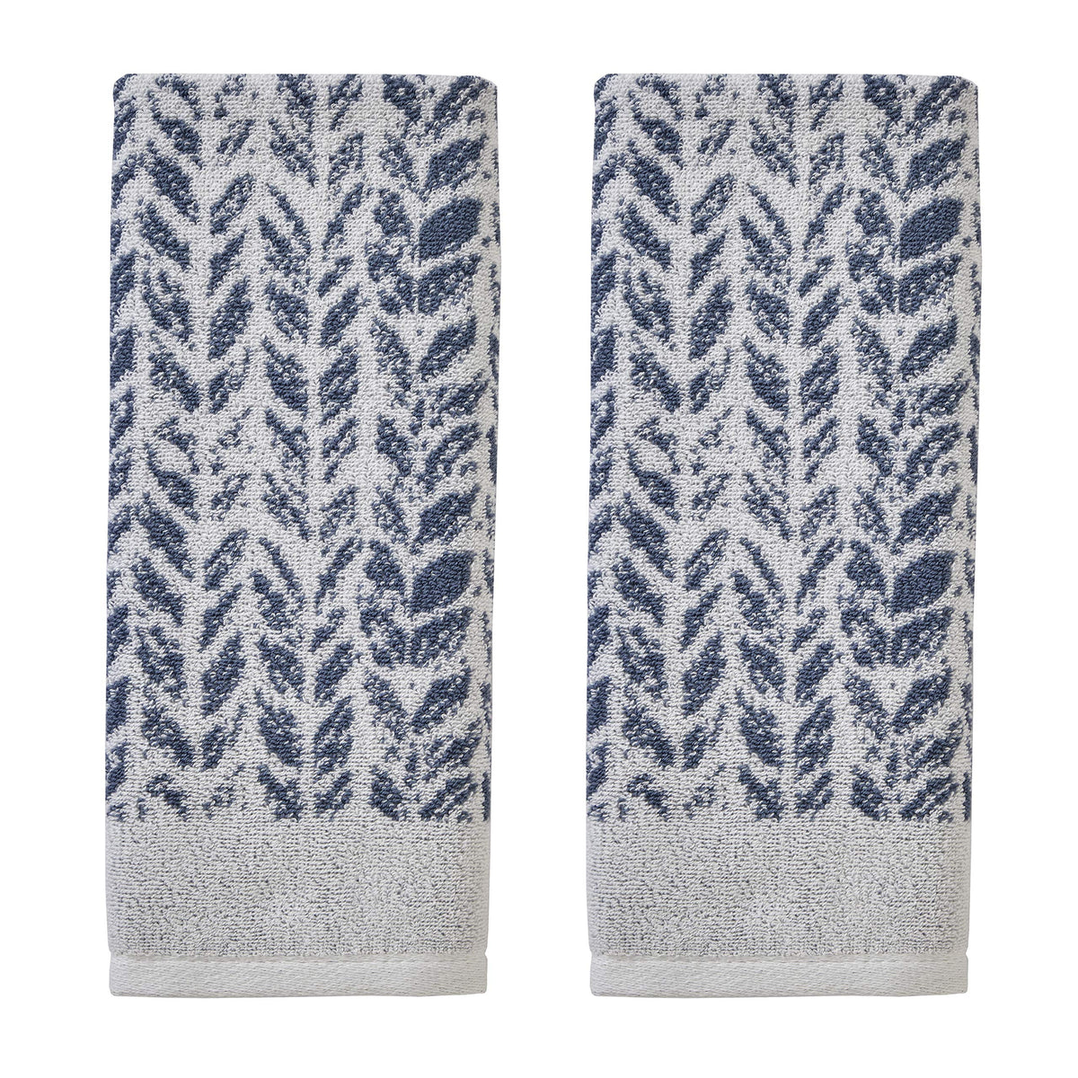 Skl Home By Saturday Knight Ltd. Distressed Leaves Hand Towel (2-Pack),Denim Blue