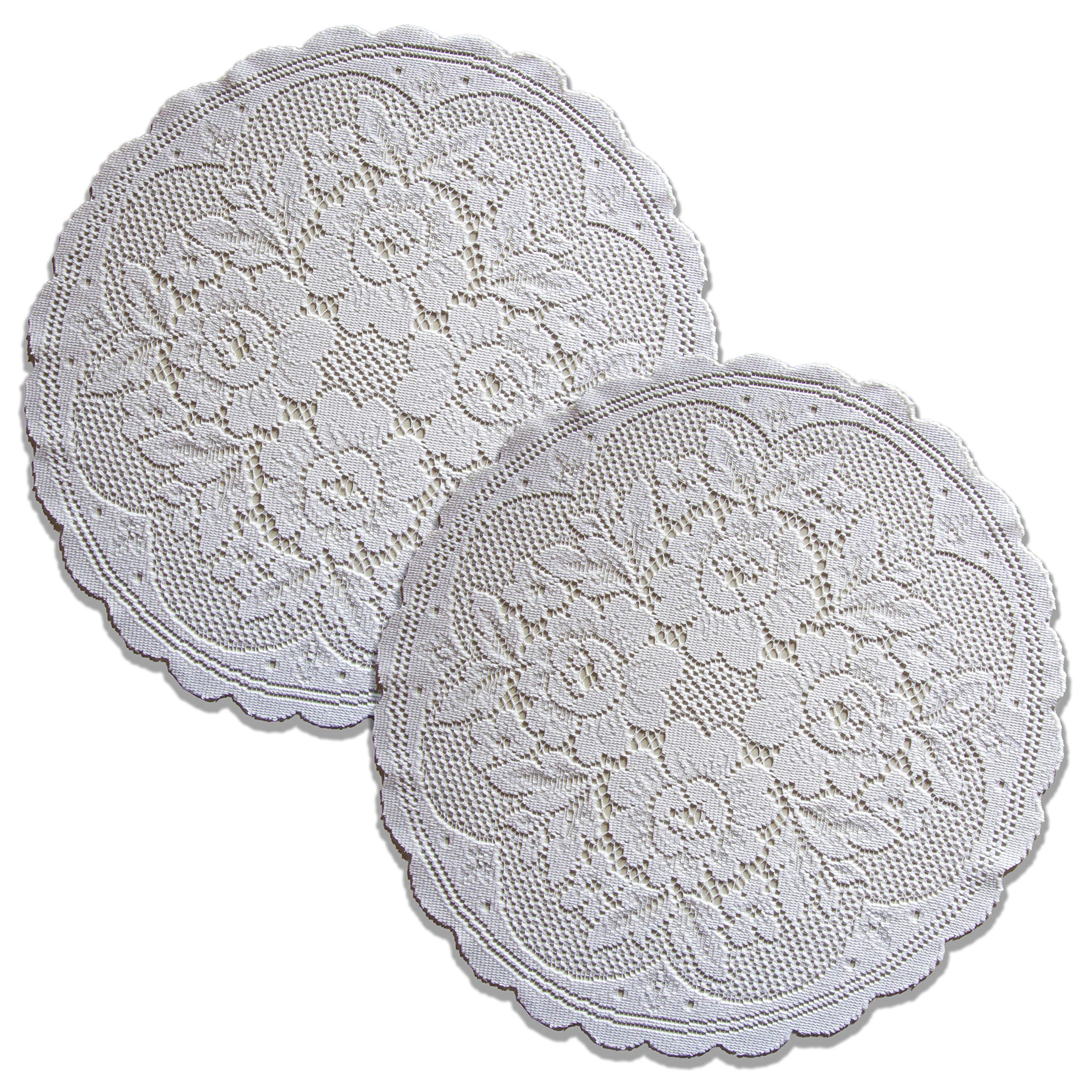 Heritage Lace Victorian Rose Doilies, 17'' Round, White