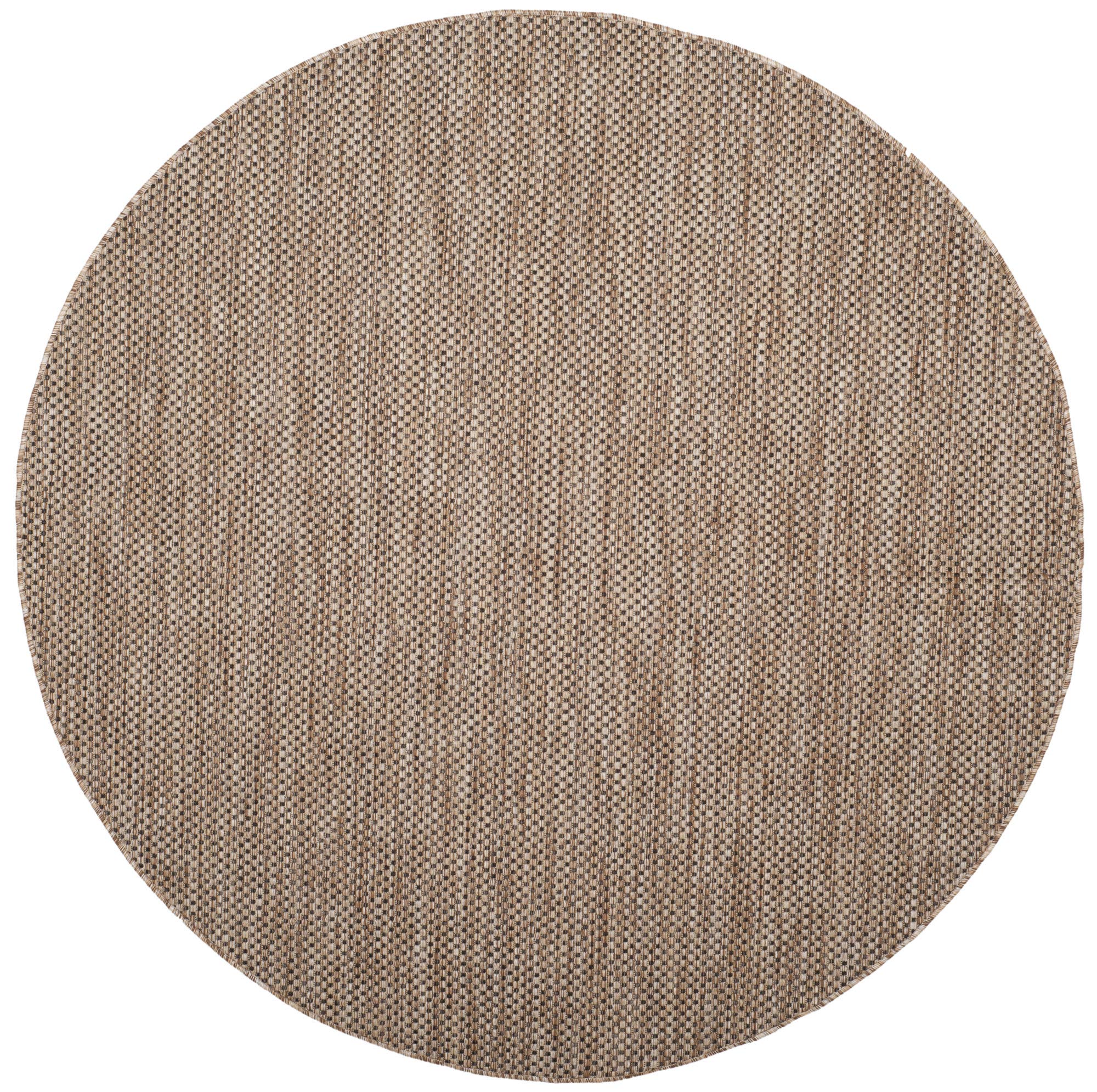 SAFAVIEH Courtyard Collection 67 Round Natural/Black CY8521 Indoor/ Outdoor Patio Backyard Mudroom Area Rug