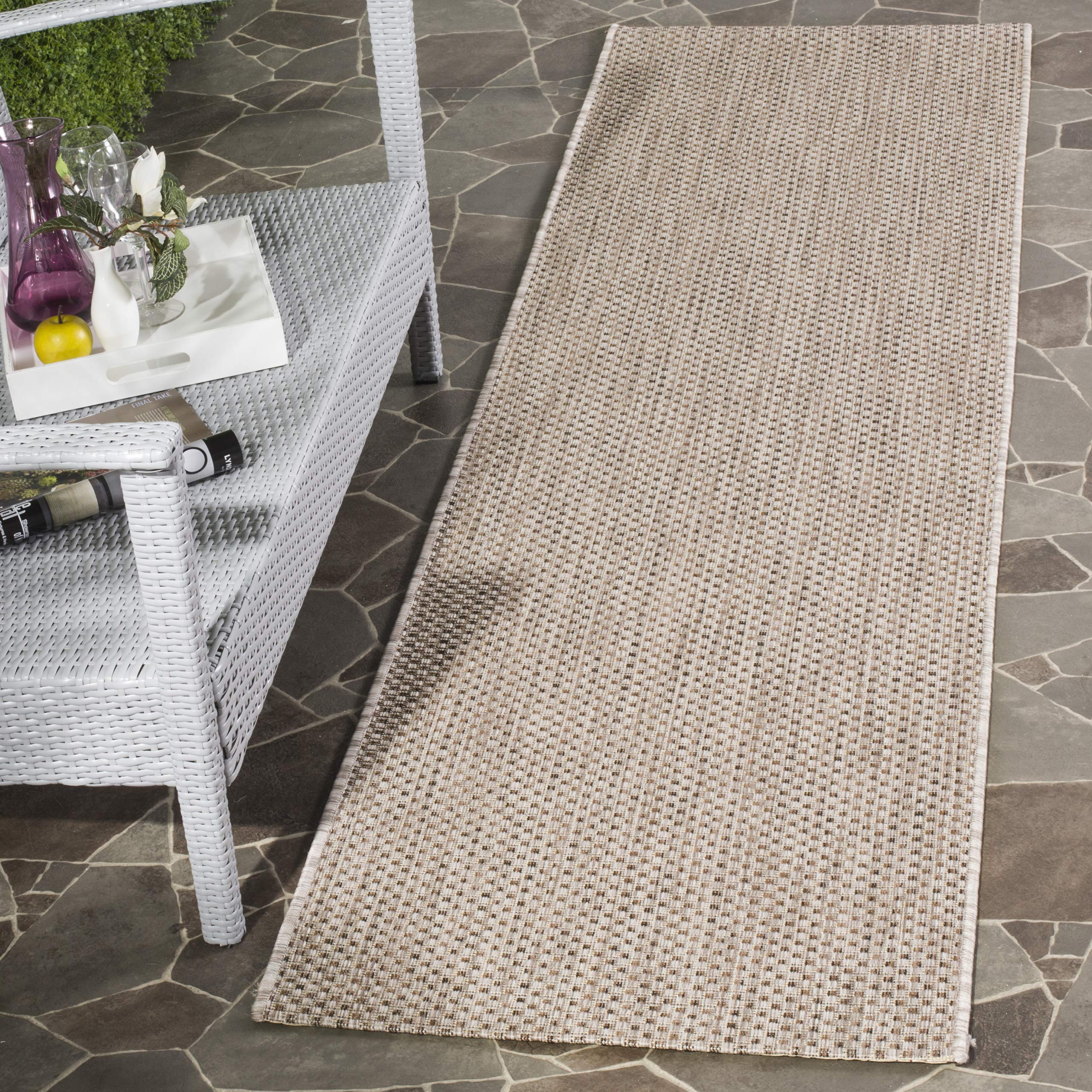 SAFAVIEH Courtyard Collection 23 x 18 Beige/Brown CY8521 Indoor/ Outdoor Patio Backyard Mudroom Runner Rug