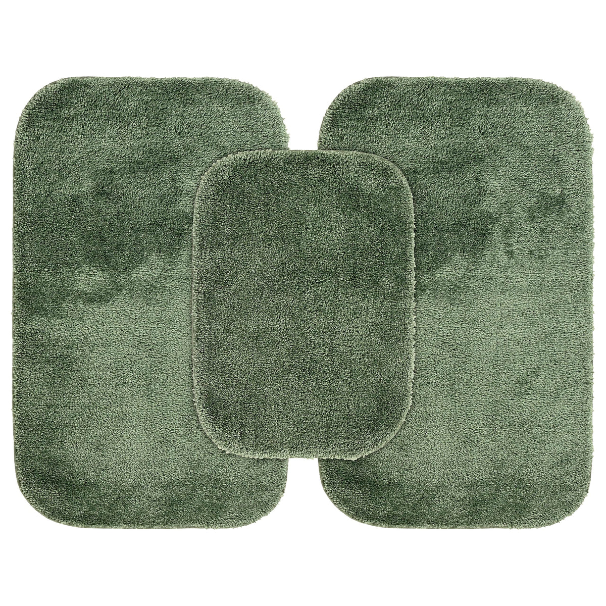 Garland Rug Traditional Nylon Washable Deep Fern 3 Bath Rugs (17 X 24, 21 X 34, 21 X 34) - Soft, Absorbent, And Styl