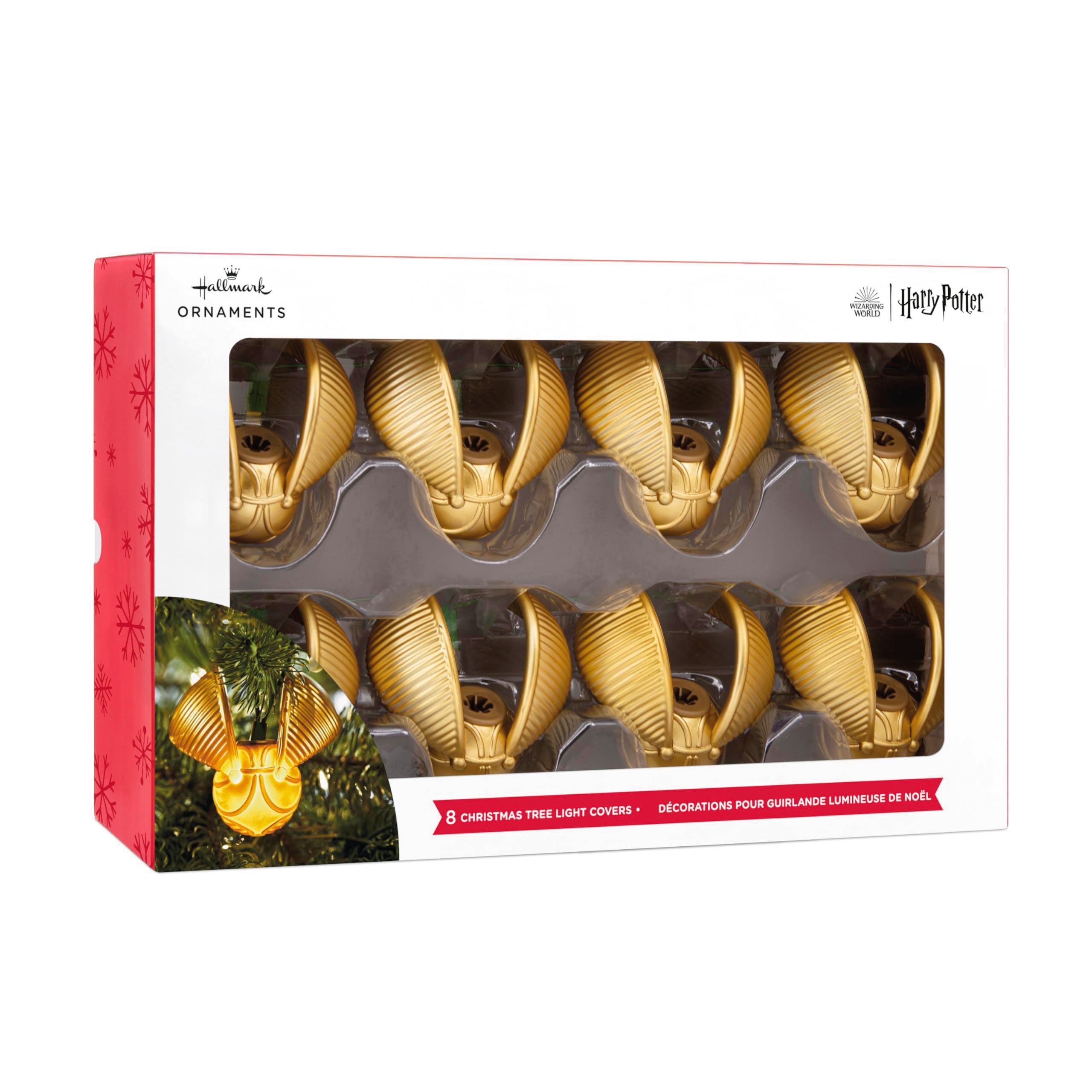 Hallmark Harry Potter Golden Snitch Christmas String Light Covers, Set of 8