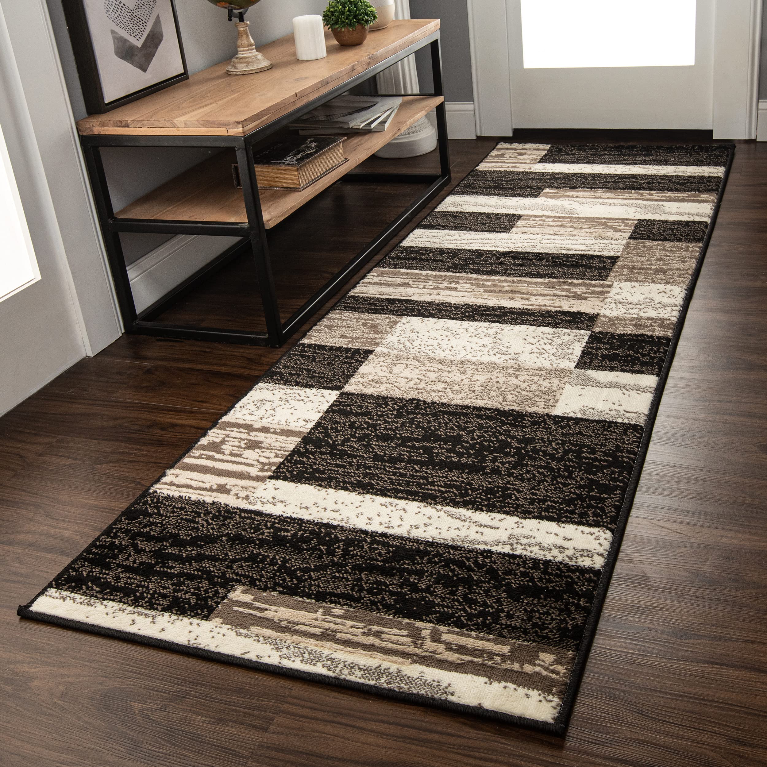 SUPERIOR Indoor Runner Area Rug with Jute Backing for Kitchen, Bedroom, Dorm, Living Room, Hallway, Entryway, Perfect for Hardwo