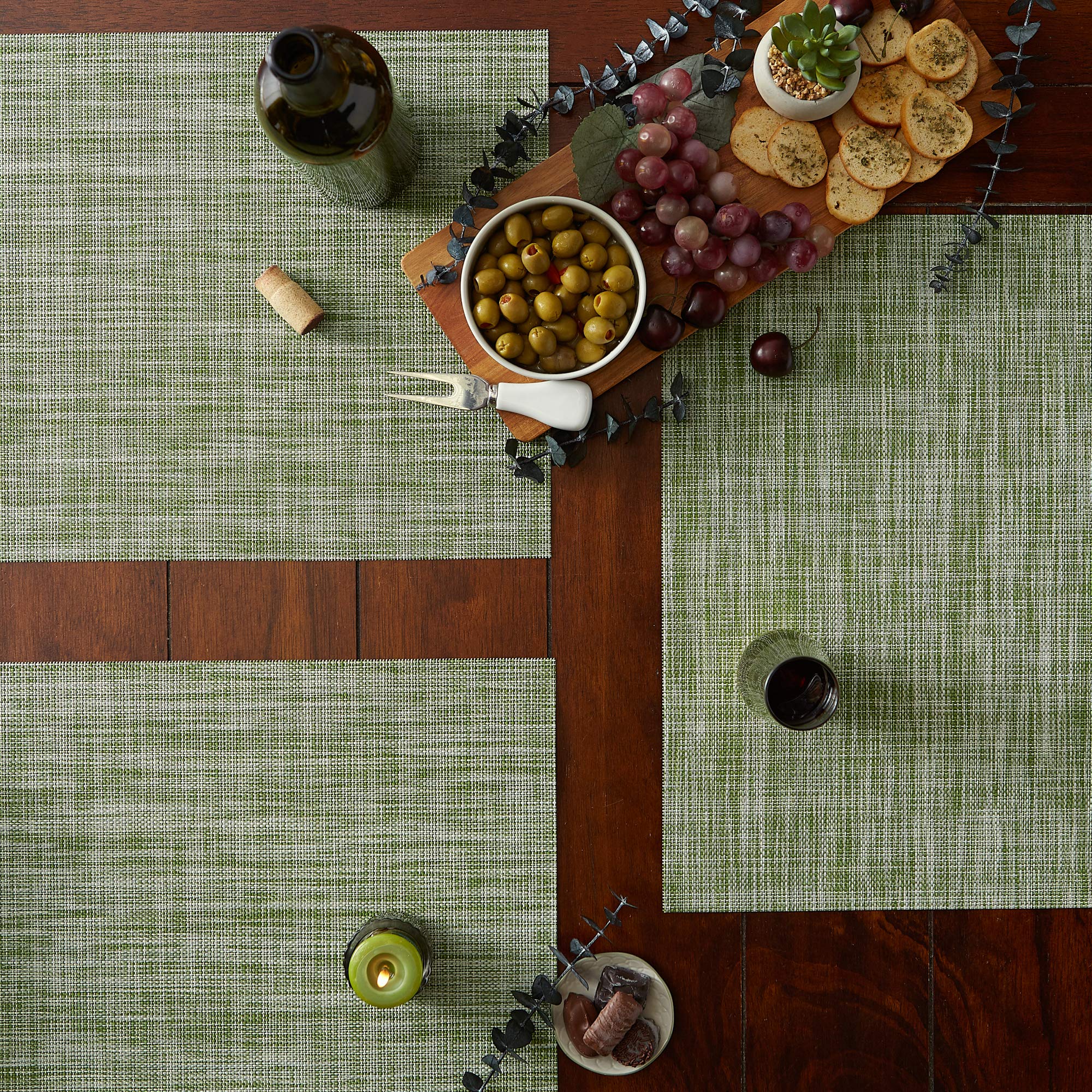 DII Fig Green Pvc Tweed Placemat (Set of 6)