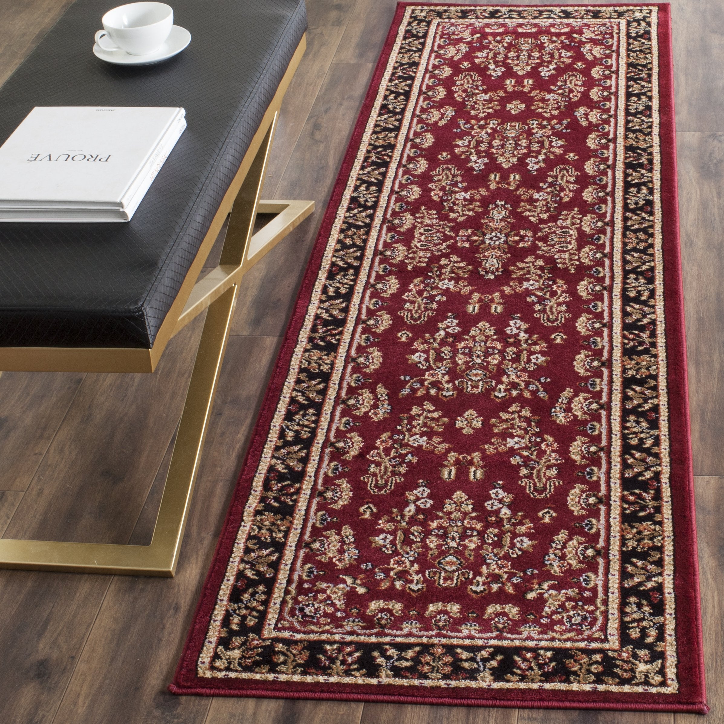 SAFAVIEH Lyndhurst Collection Runner Rug - 23 x 8, Red & Black, Traditional Oriental Design, Non-Shedding & Easy Care, Ideal f