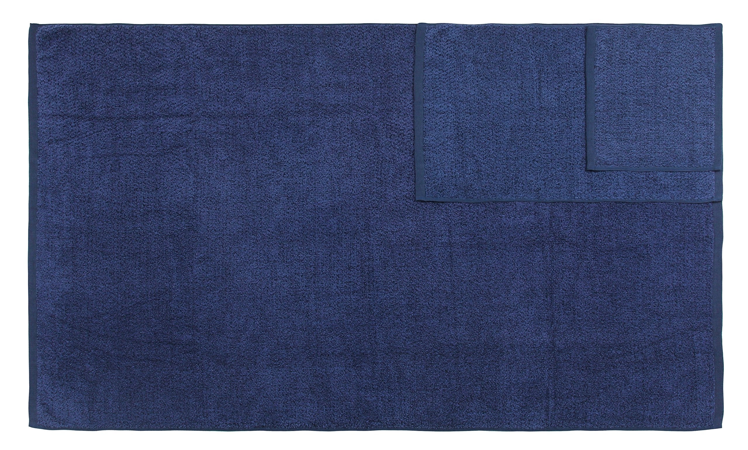 Everplush Diamond Jacquard 6 Pieces Bath Sheet Set  Navy Blue