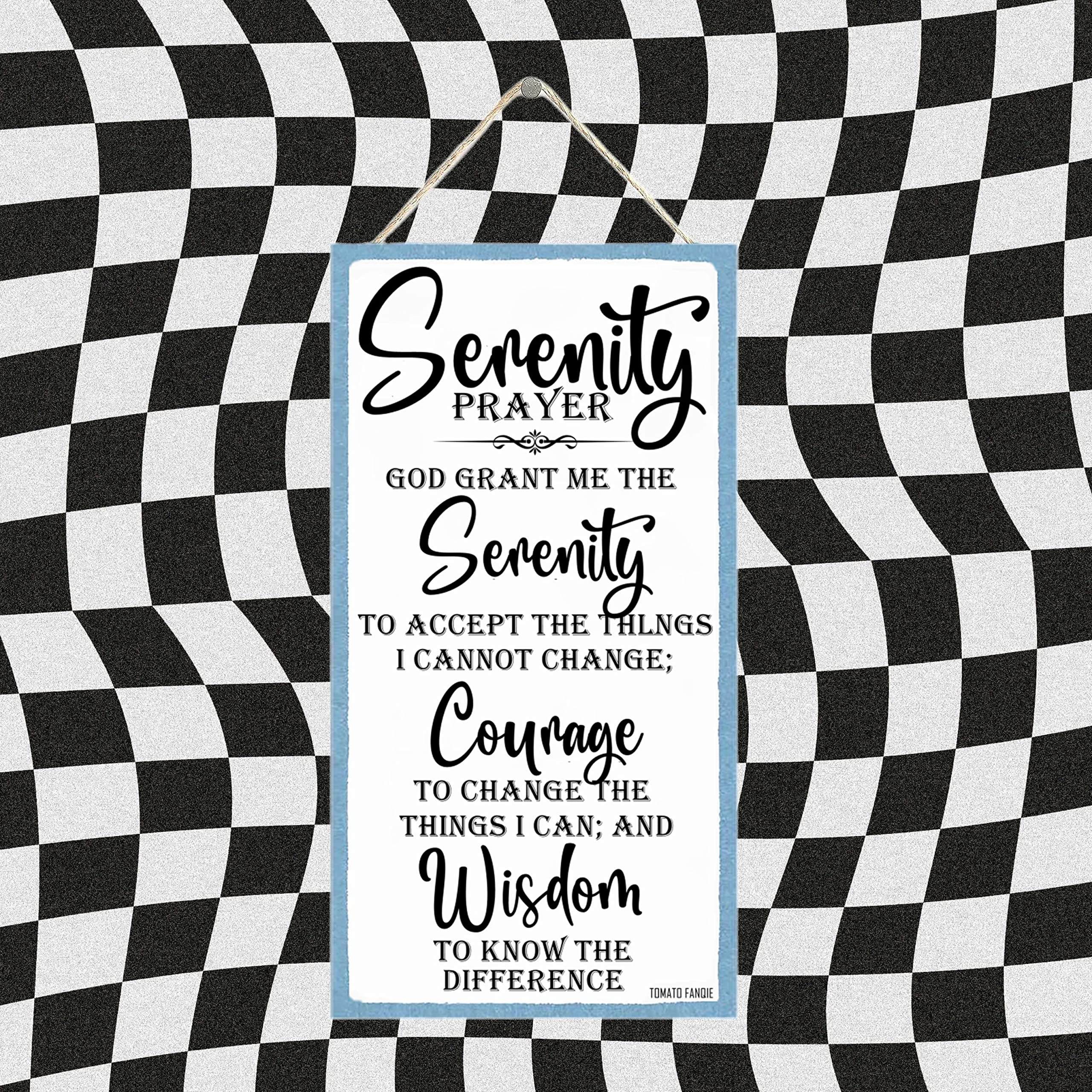 Serenity Prayer Sign, Christian Decor Wood Sign Gift, God Grant Me The Serenity Wall Decor Framed, Farmhouse Live Room Bedroom D