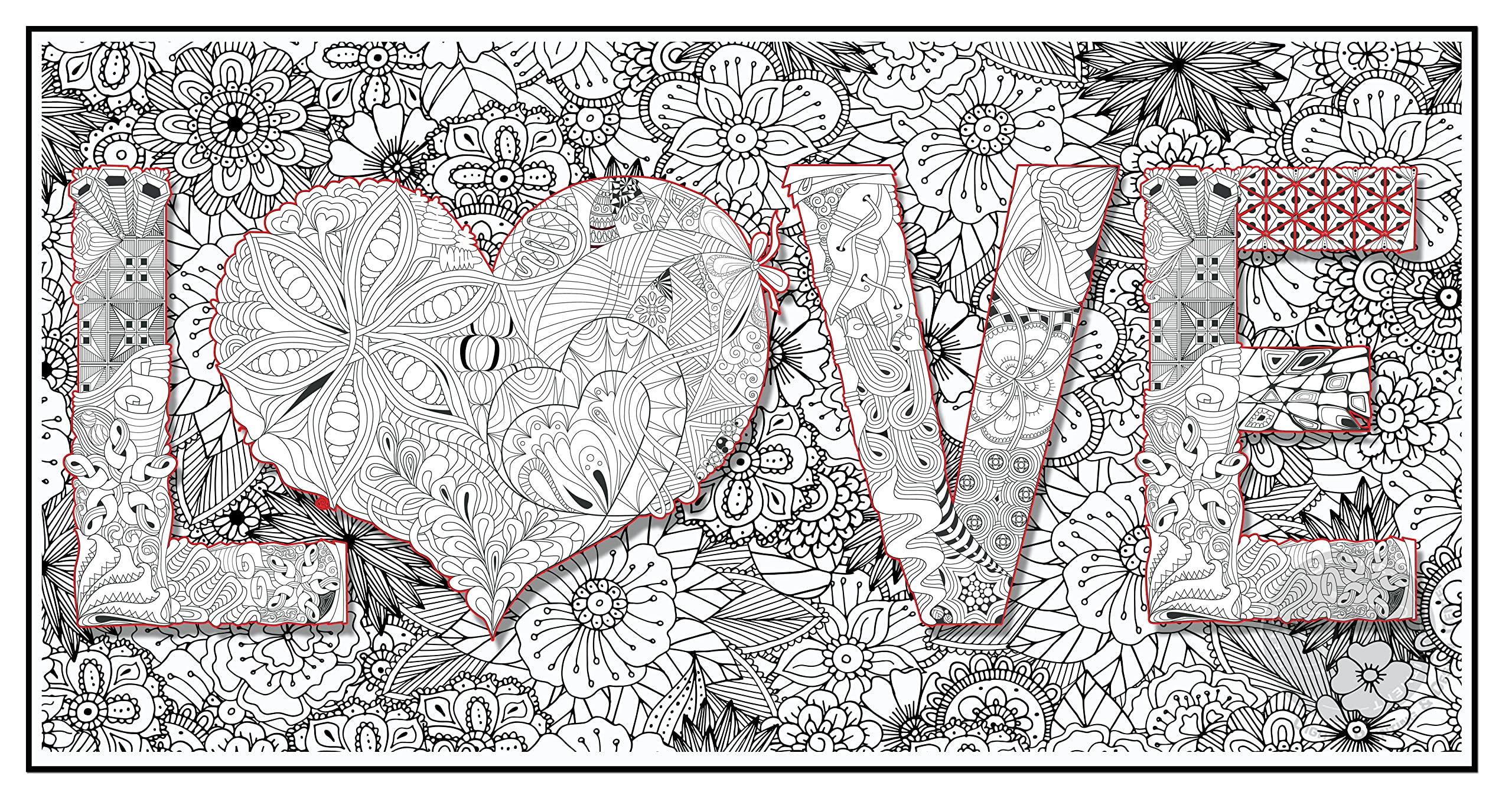 Sjprinter Inspirational Wall Art, Motivational Giant Coloring Poster Mandala For Kids Adults - Great For Girls, Boys, Arts Craft