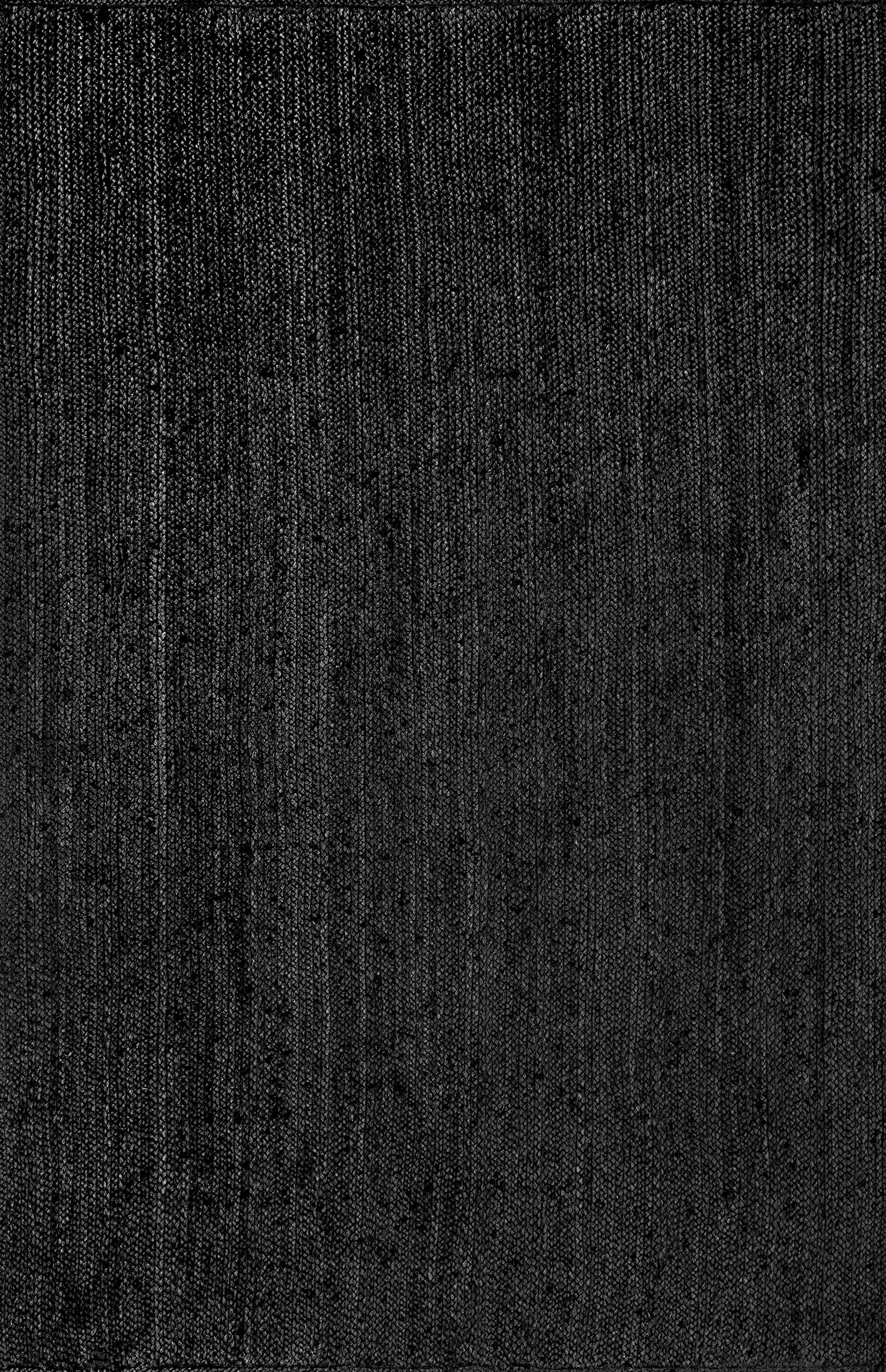 nuLOOM 9x12 Rigo Jute Hand Woven Area Rug, Black, Solid Farmhouse Design, Natural Fiber, For Bedroom, Living Room, Dining Room,
