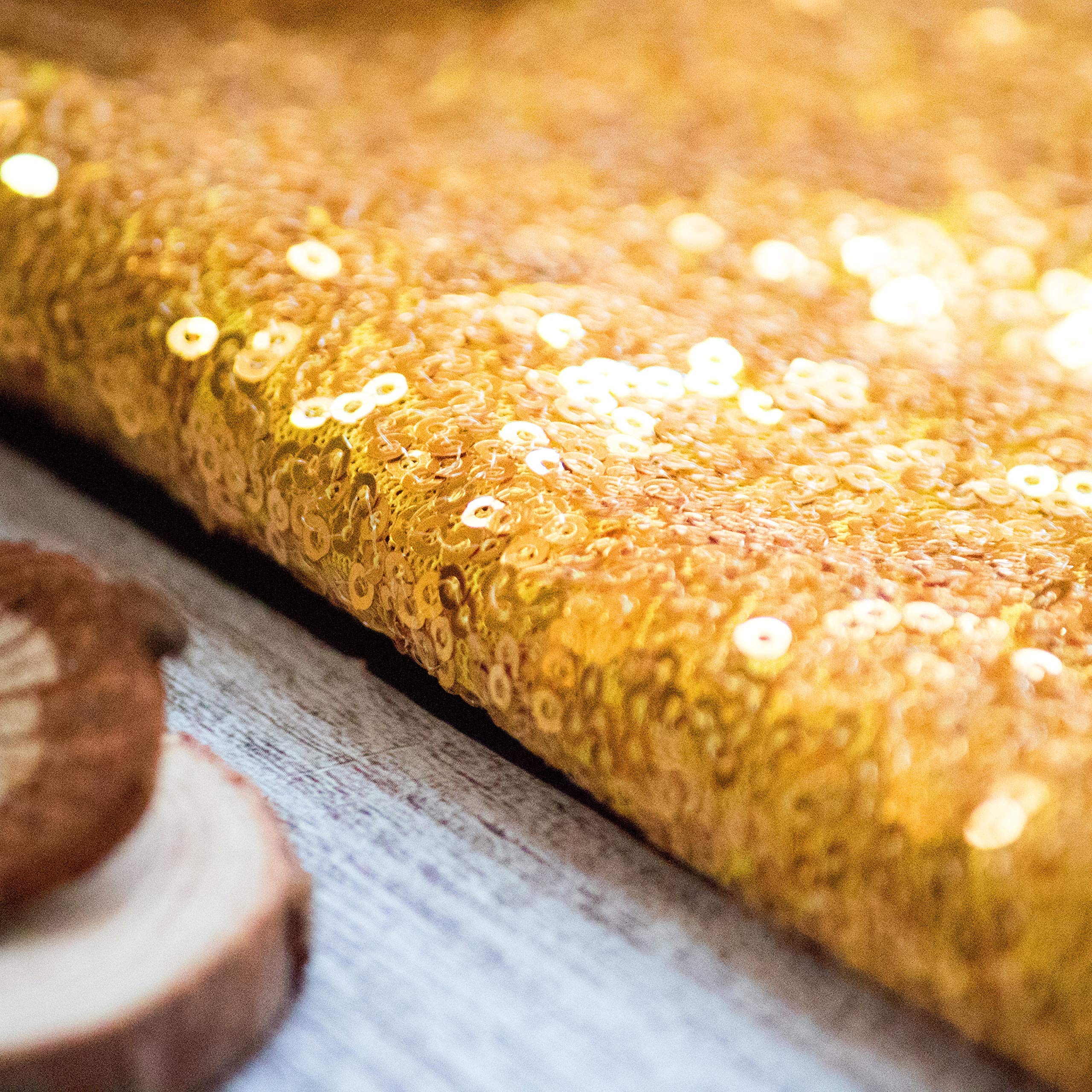 Jyflzq Gold Sequin Tablecloth 108 Round Sparkly Drape Table Cloths Table Cover Overlay For Wedding Birthday Party Baby Bridal Sh