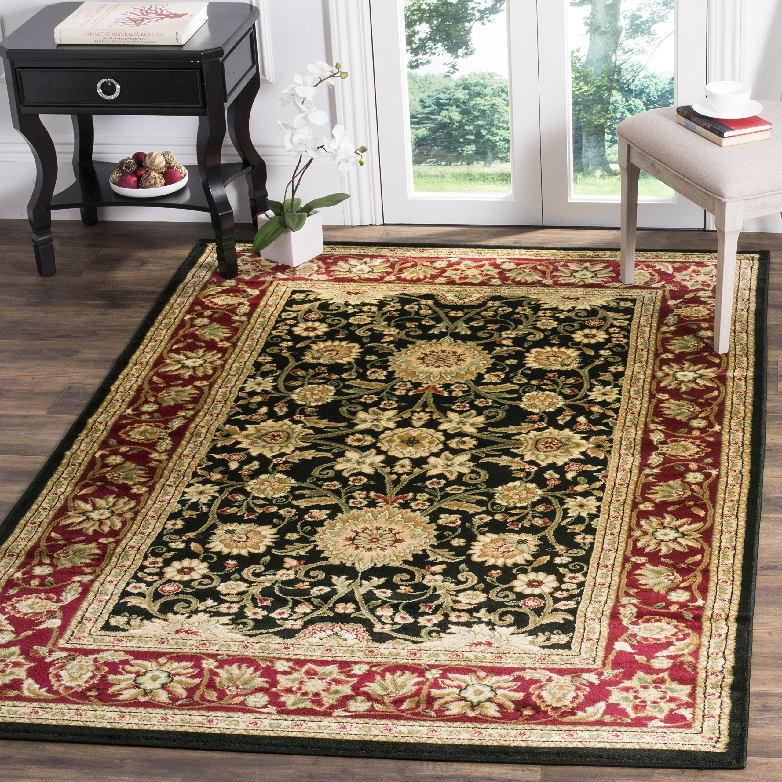 SAFAVIEH Lyndhurst Collection X-Large Area Rug - 11 x 15, Black & Red, Traditional Oriental Design, Non-Shedding & Easy Care, 