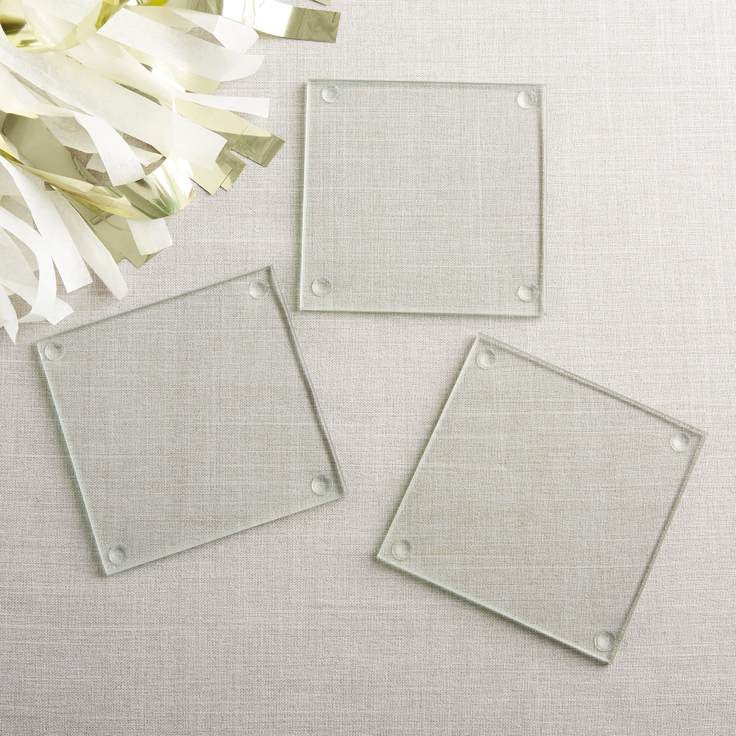 Clear DIY Glass Drink Coasters (Set of 12)  Home D?cor or DIY Party Favor